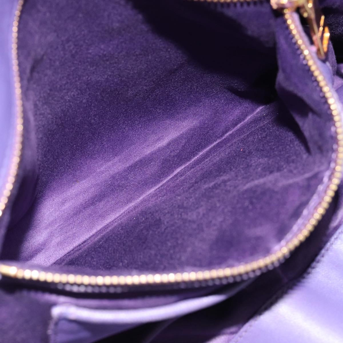 Miu Miu Hand Bag Leather 2way Purple Gold Auth BA13576V