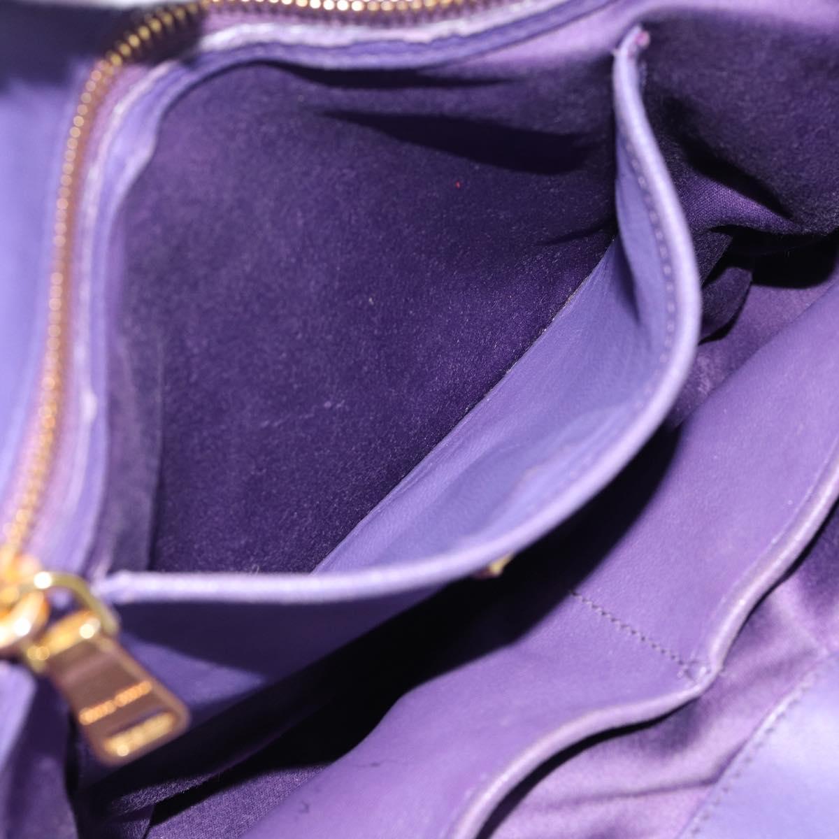 Miu Miu Hand Bag Leather 2way Purple Gold Auth BA13576V