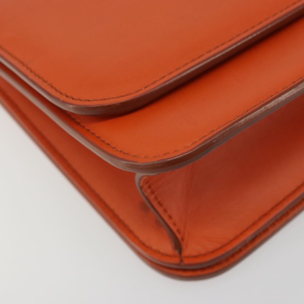 BOTTEGA VENETA Shoulder Bag Leather Orange Gold Auth BA13577V