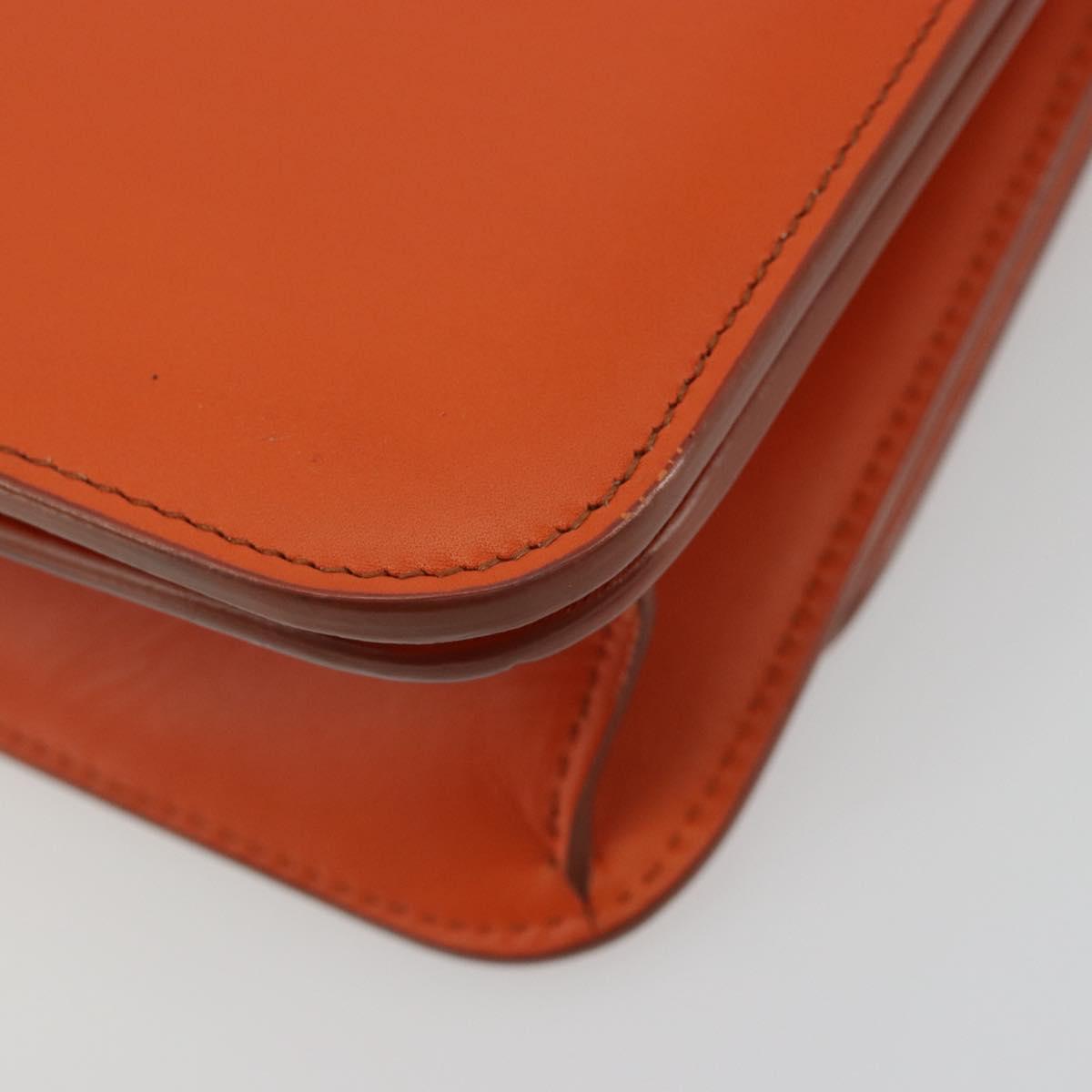 BOTTEGA VENETA Shoulder Bag Leather Orange Gold Auth BA13577V