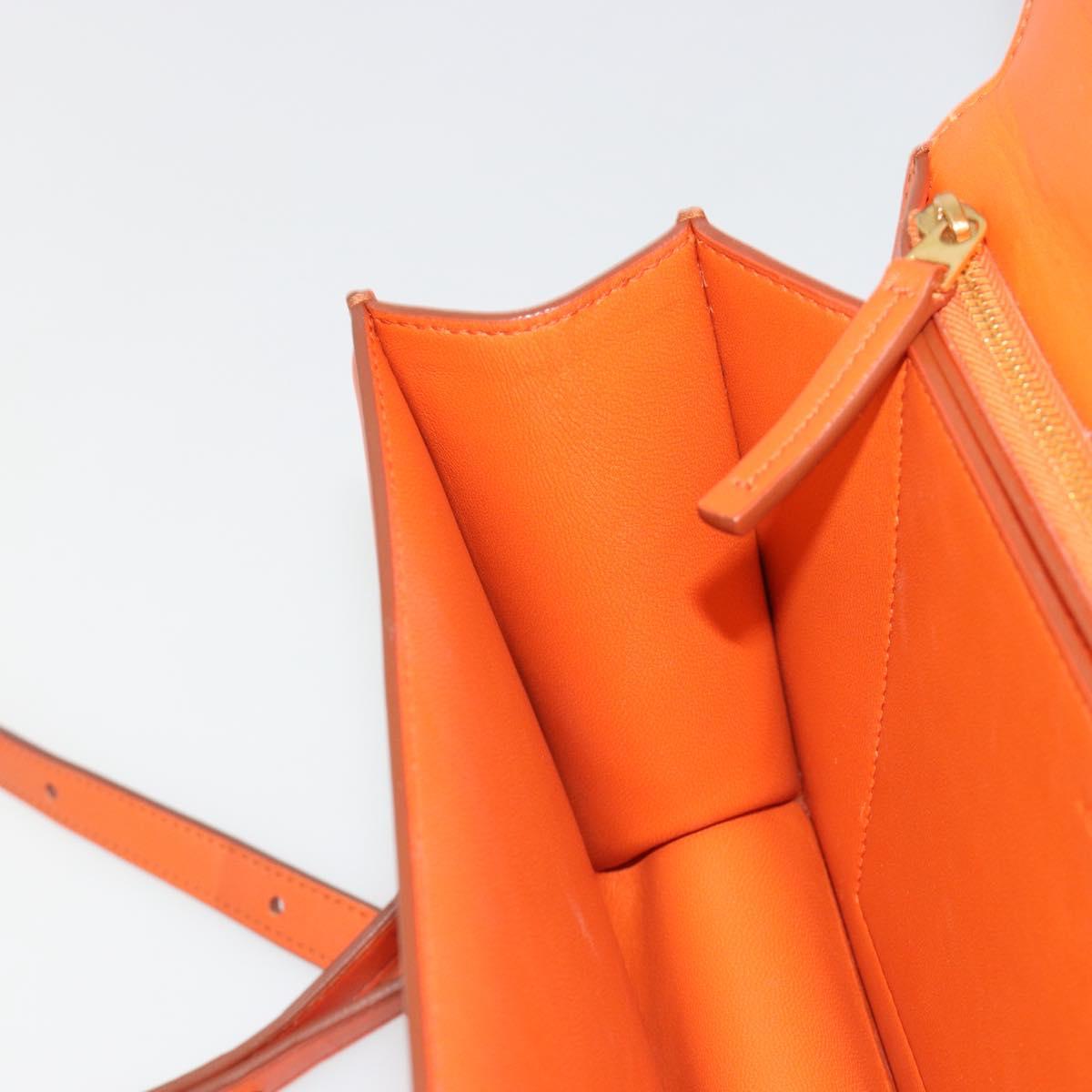 BOTTEGA VENETA Shoulder Bag Leather Orange Gold Auth BA13577V