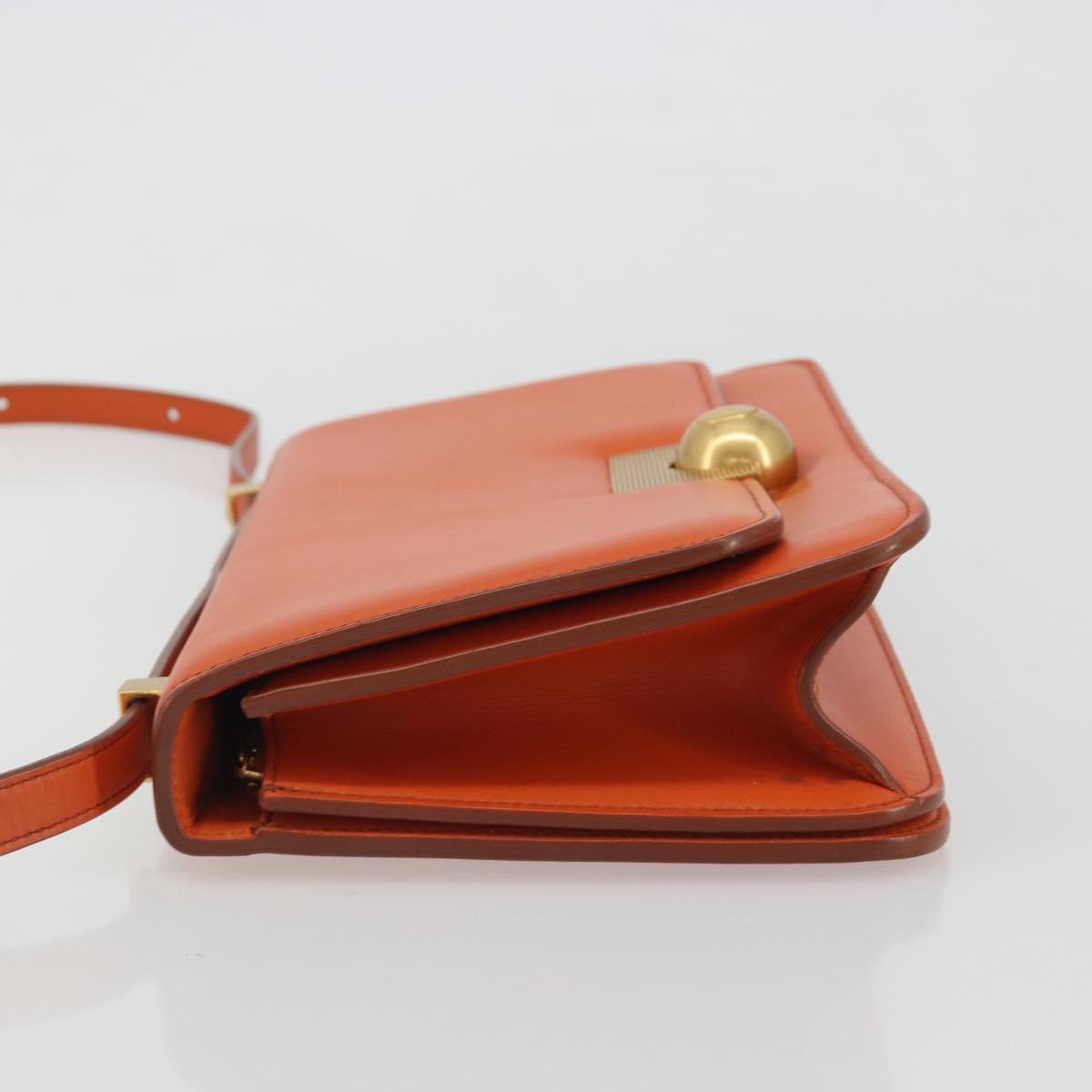 BOTTEGA VENETA Shoulder Bag Leather Orange Gold Auth BA13577V