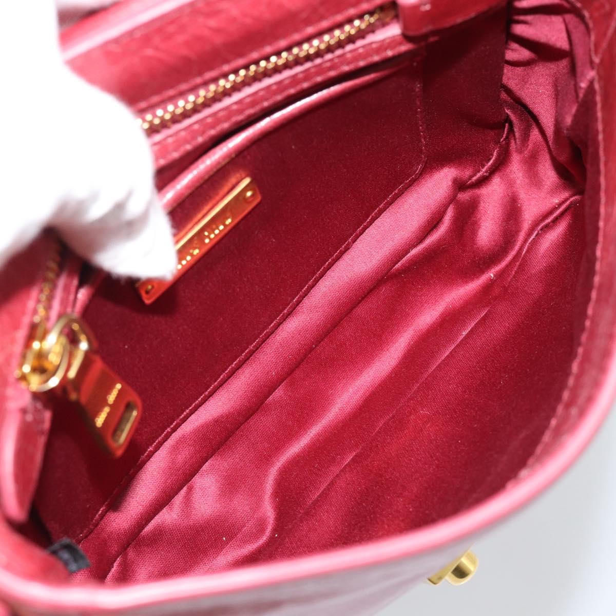 Miu Miu Shoulder Bag Leather Red Gold Auth BA13578A