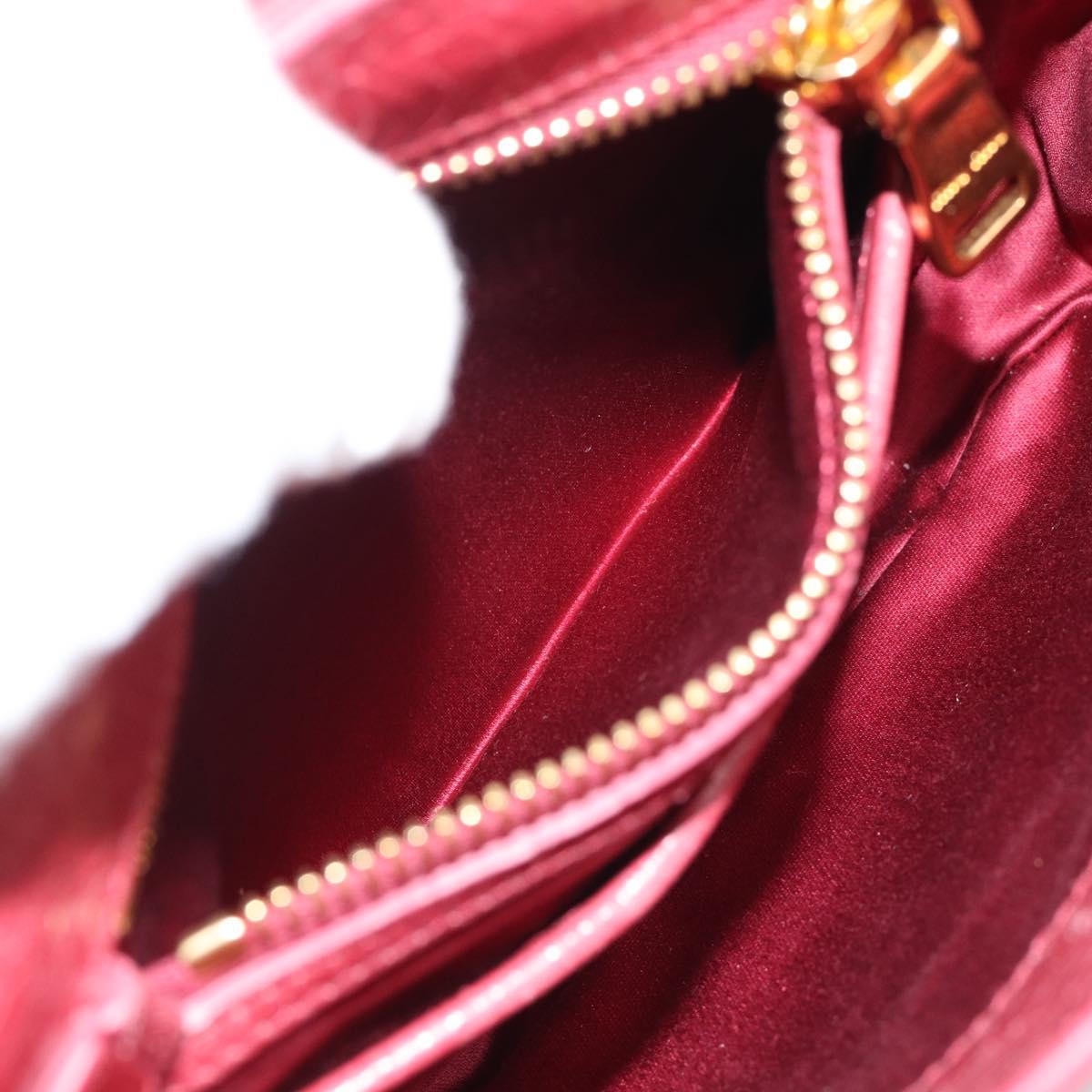Miu Miu Shoulder Bag Leather Red Gold Auth BA13578A