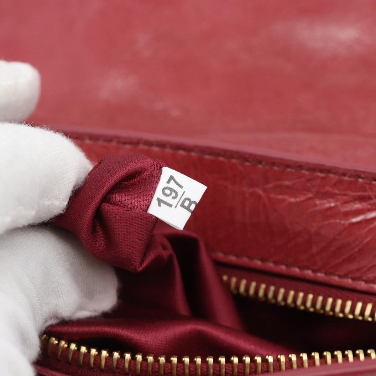 Miu Miu Shoulder Bag Leather Red Gold Auth BA13578A
