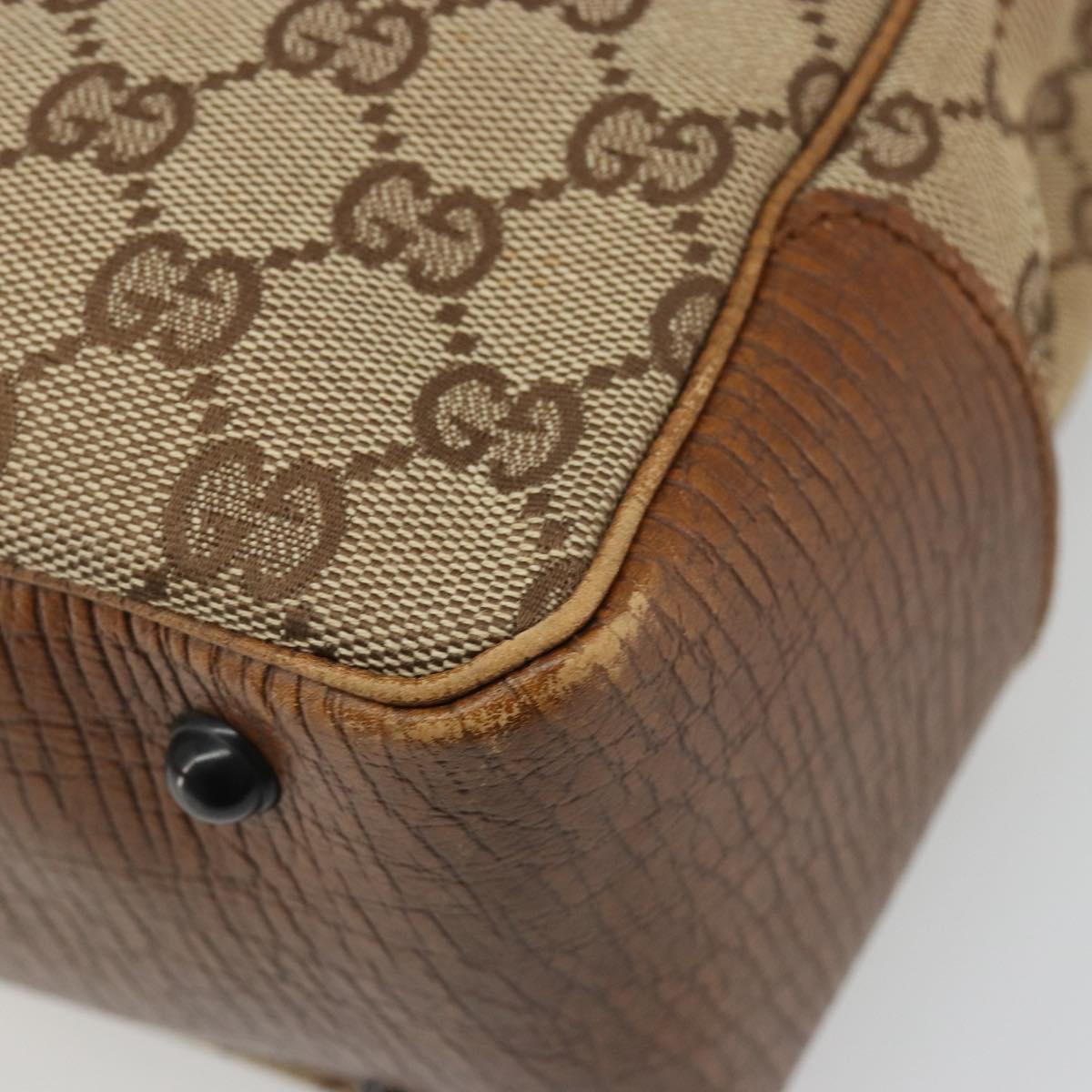 GUCCI GG Canvas Bamboo Tote Bag Beige 112526 Auth BA13579A