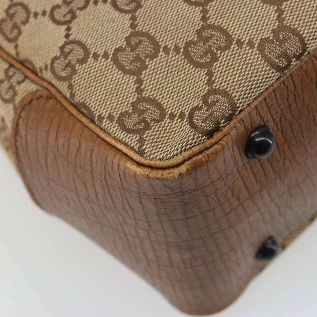 GUCCI GG Canvas Bamboo Tote Bag Beige 112526 Auth BA13579A