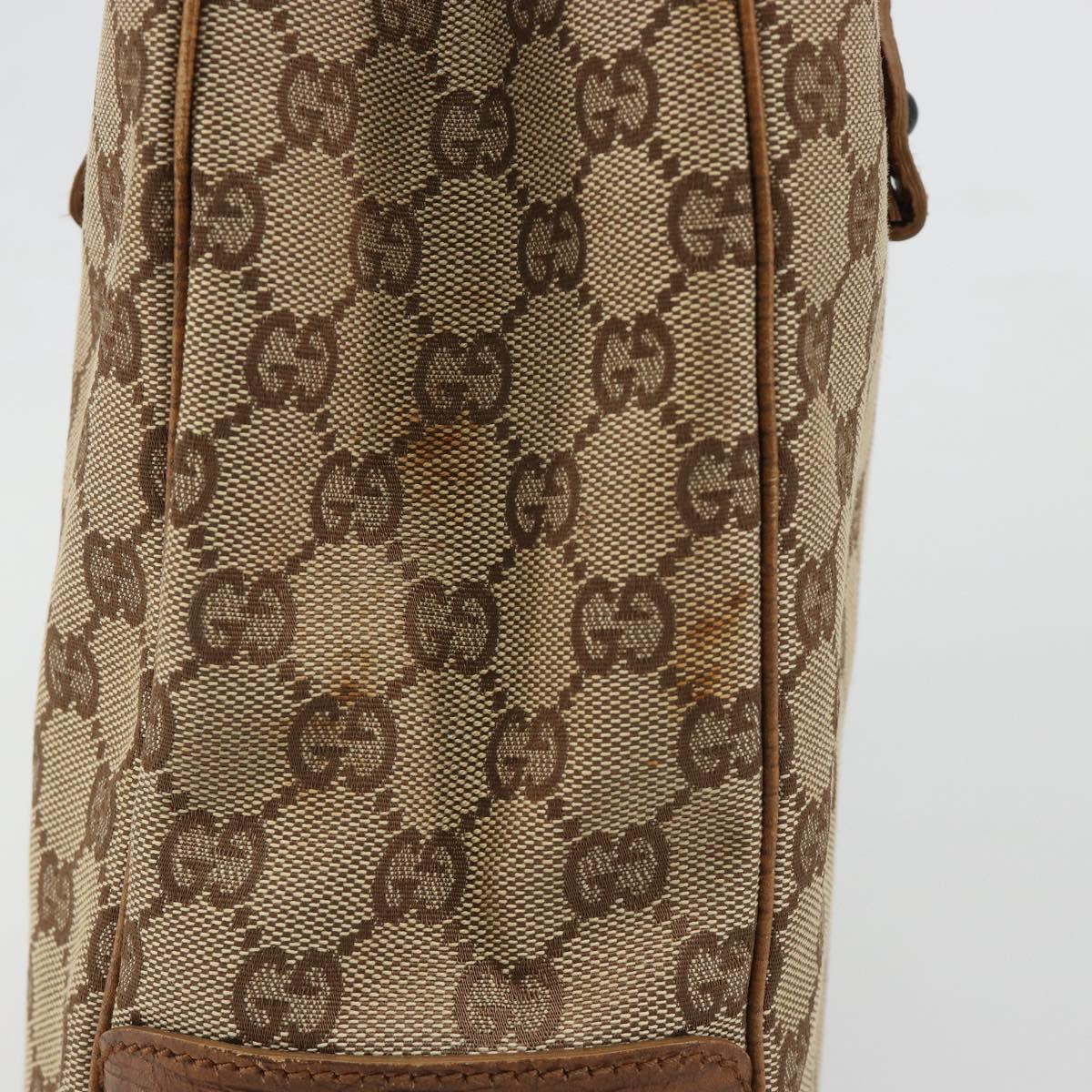 GUCCI GG Canvas Bamboo Tote Bag Beige 112526 Auth BA13579A
