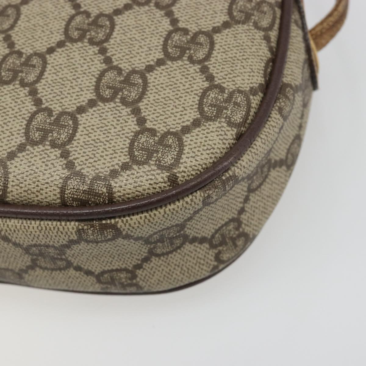 GUCCI GG Supreme Web Sherry Line Bag PVC Beige Gold 007 58 6112 Auth BA13581