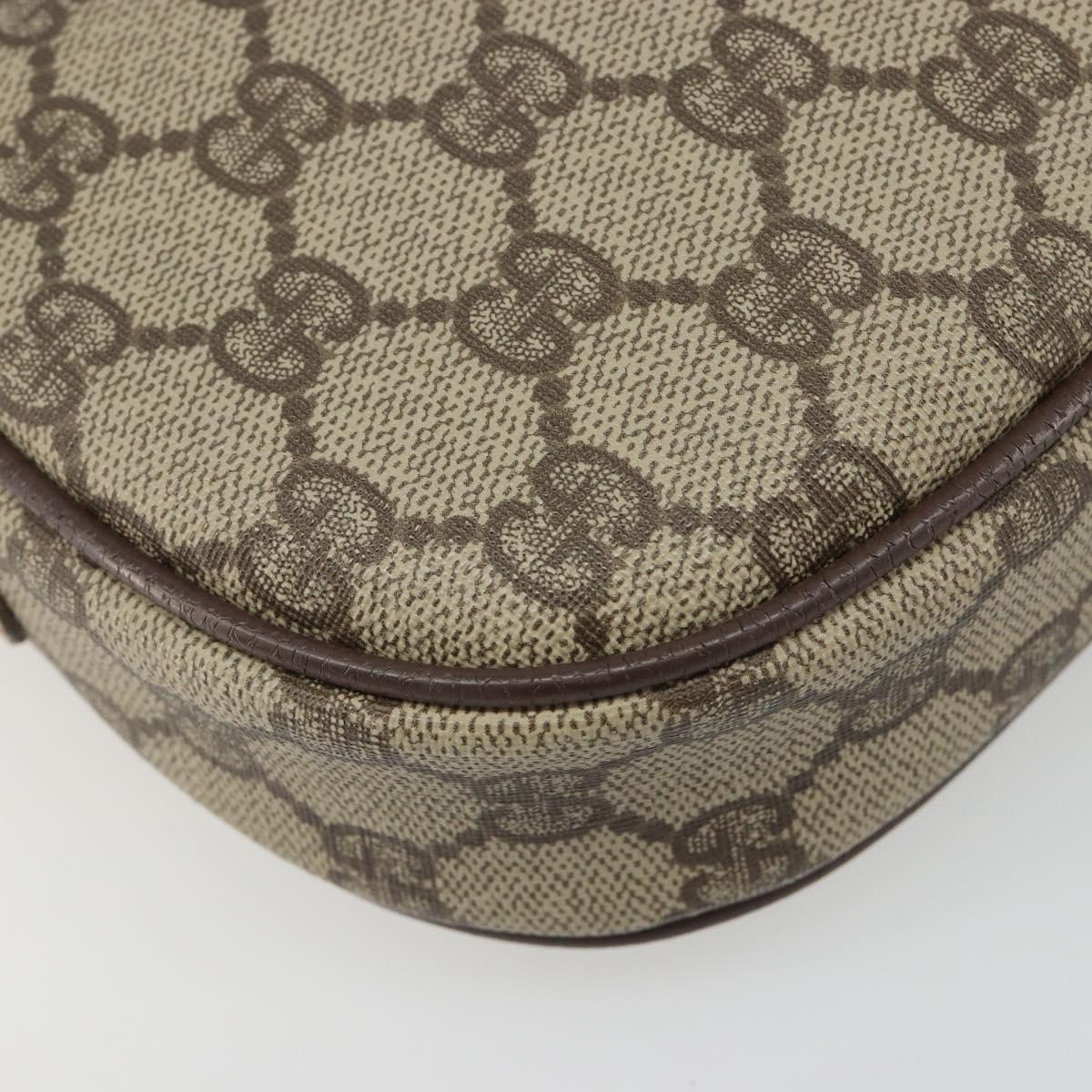 GUCCI GG Supreme Web Sherry Line Bag PVC Beige Gold 007 58 6112 Auth BA13581