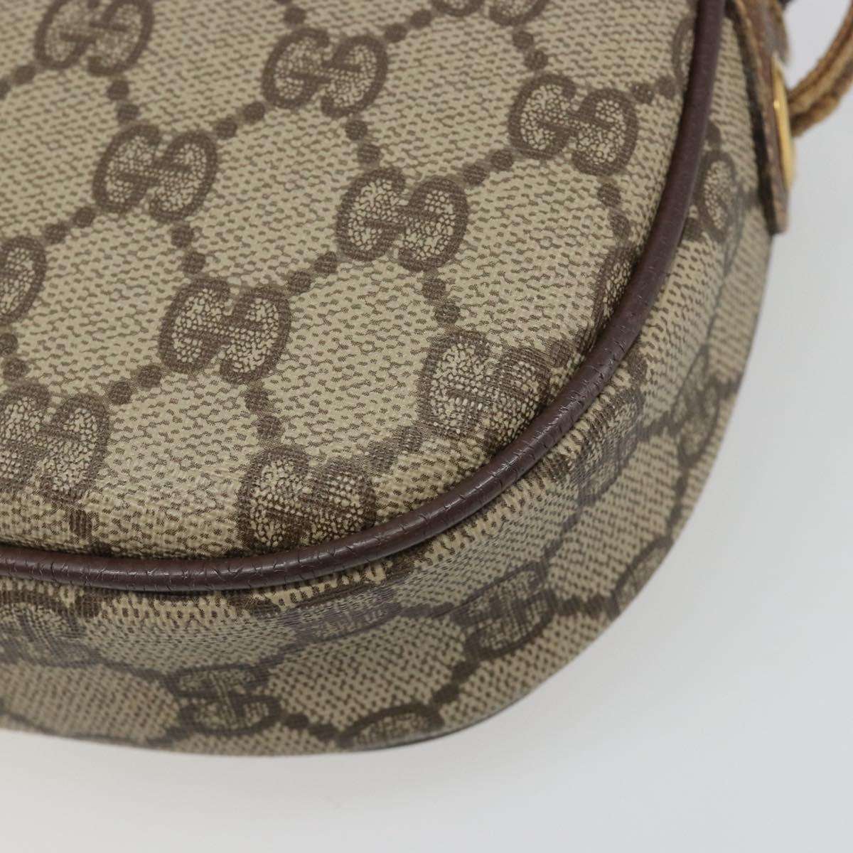 GUCCI GG Supreme Web Sherry Line Bag PVC Beige Gold 007 58 6112 Auth BA13581