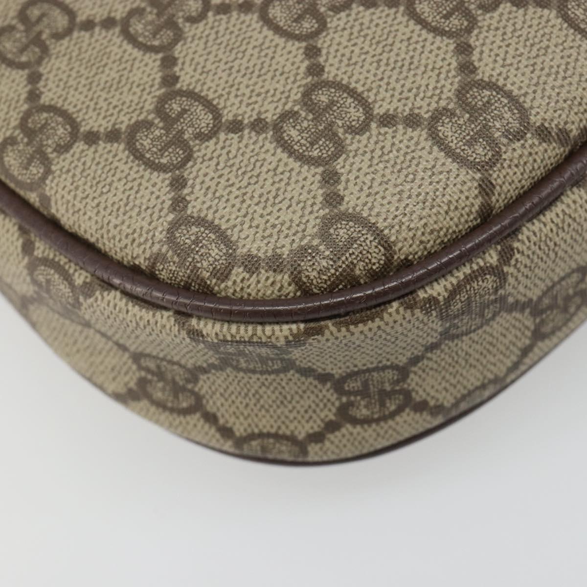 GUCCI GG Supreme Web Sherry Line Bag PVC Beige Gold 007 58 6112 Auth BA13581