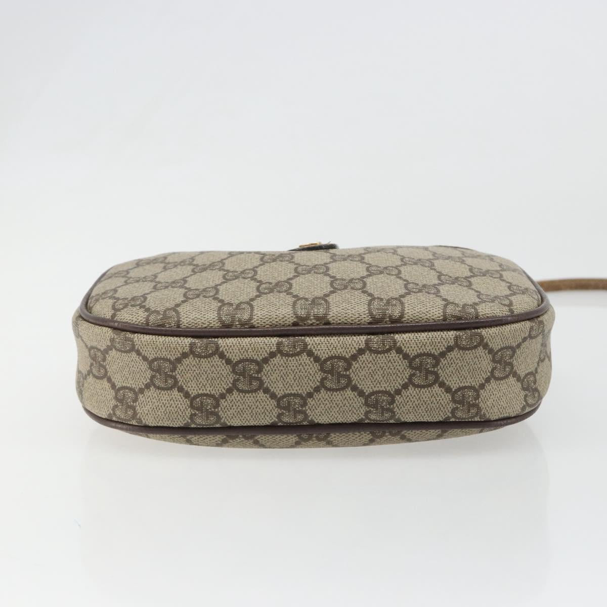 GUCCI GG Supreme Web Sherry Line Bag PVC Beige Gold 007 58 6112 Auth BA13581