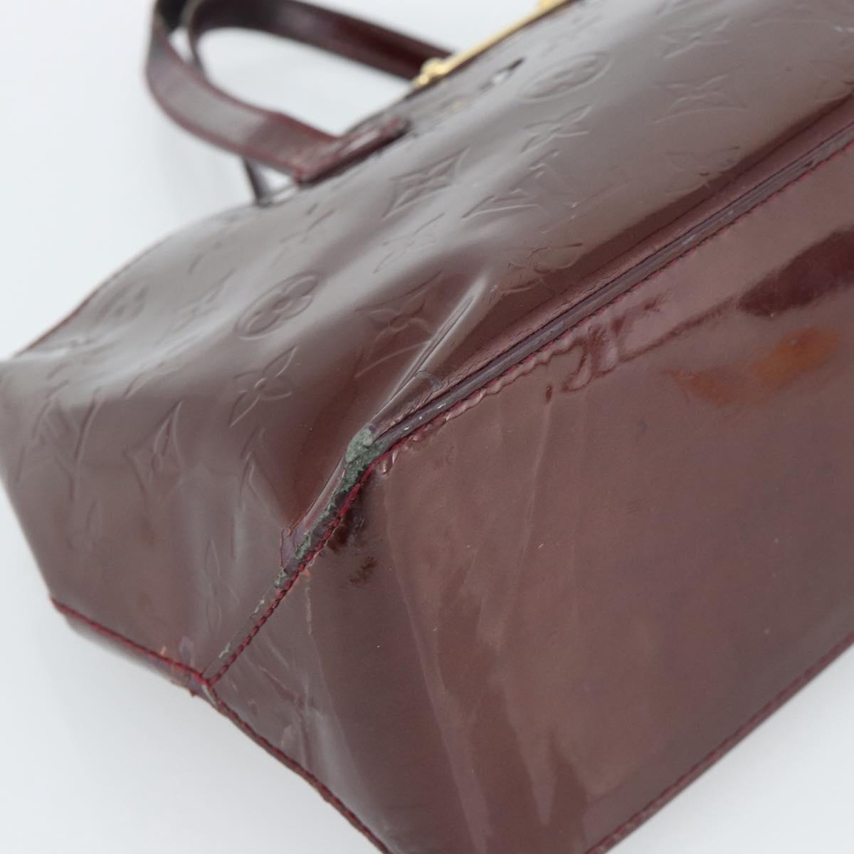 LOUIS VUITTON Monogram Vernis Wilshire PM Hand Bag Amarante M93641 Auth BA13584