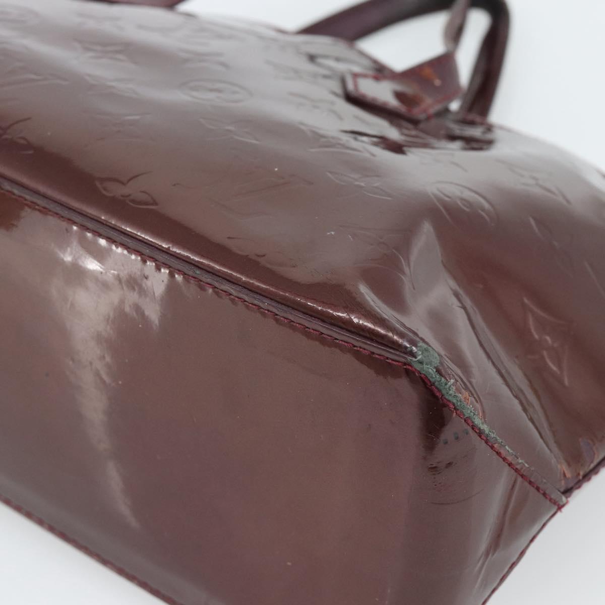 LOUIS VUITTON Monogram Vernis Wilshire PM Hand Bag Amarante M93641 Auth BA13584