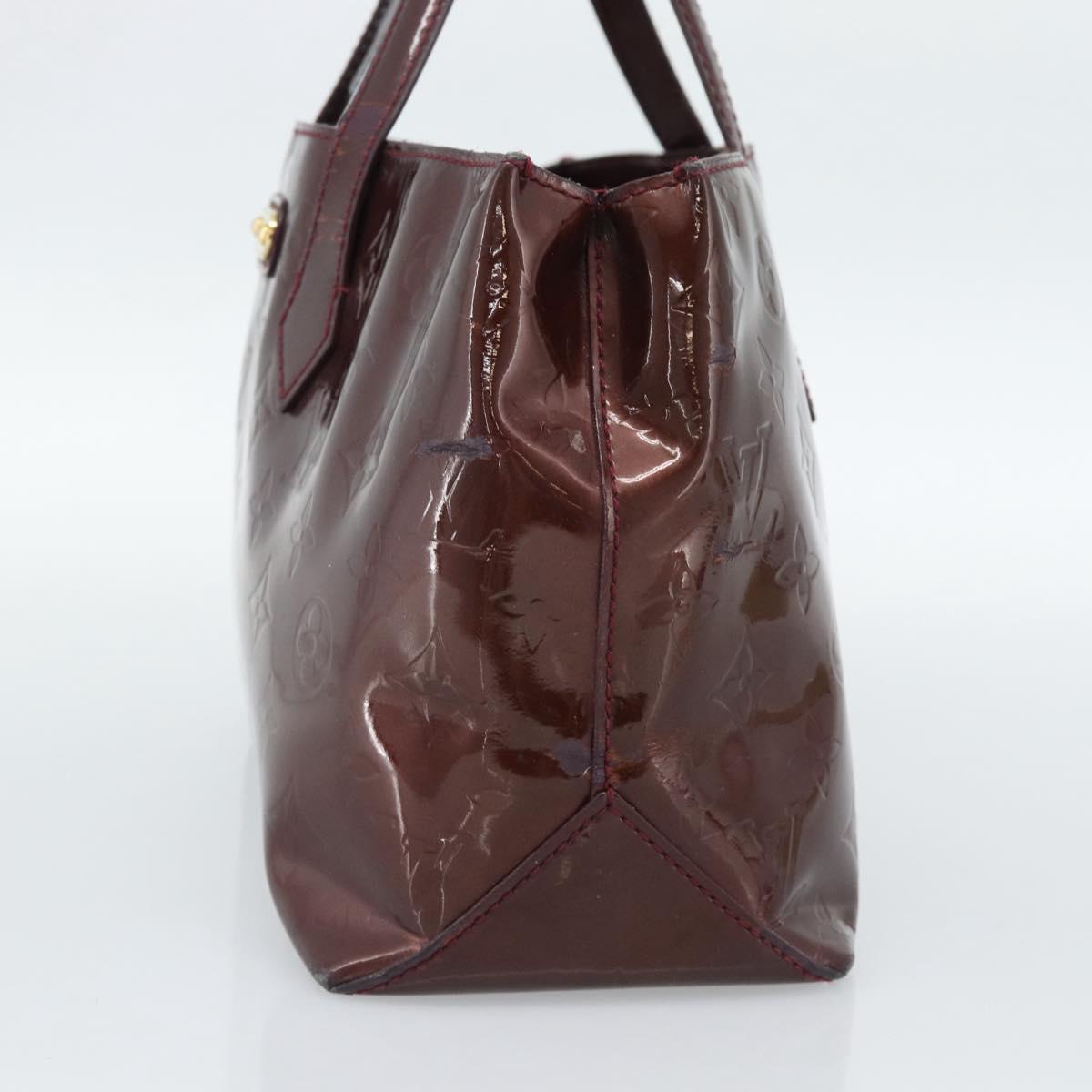 LOUIS VUITTON Monogram Vernis Wilshire PM Hand Bag Amarante M93641 Auth BA13584