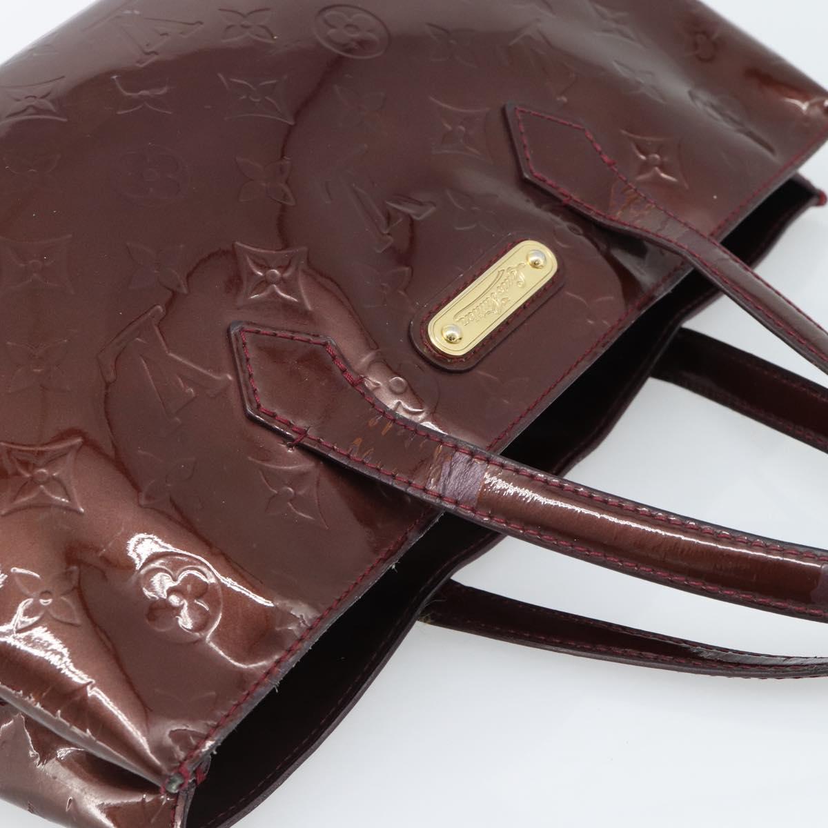 LOUIS VUITTON Monogram Vernis Wilshire PM Hand Bag Amarante M93641 Auth BA13584