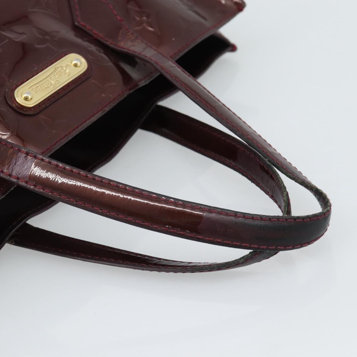 LOUIS VUITTON Monogram Vernis Wilshire PM Hand Bag Amarante M93641 Auth BA13584
