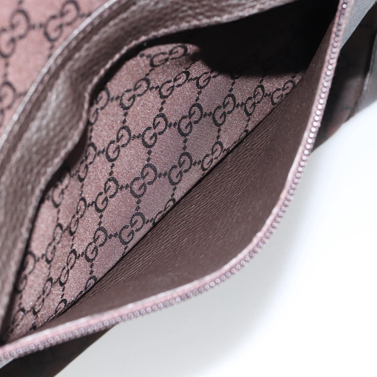 GUCCI GG Canvas Tote Bag Nylon Brown Silver 180450 Auth BA13588A