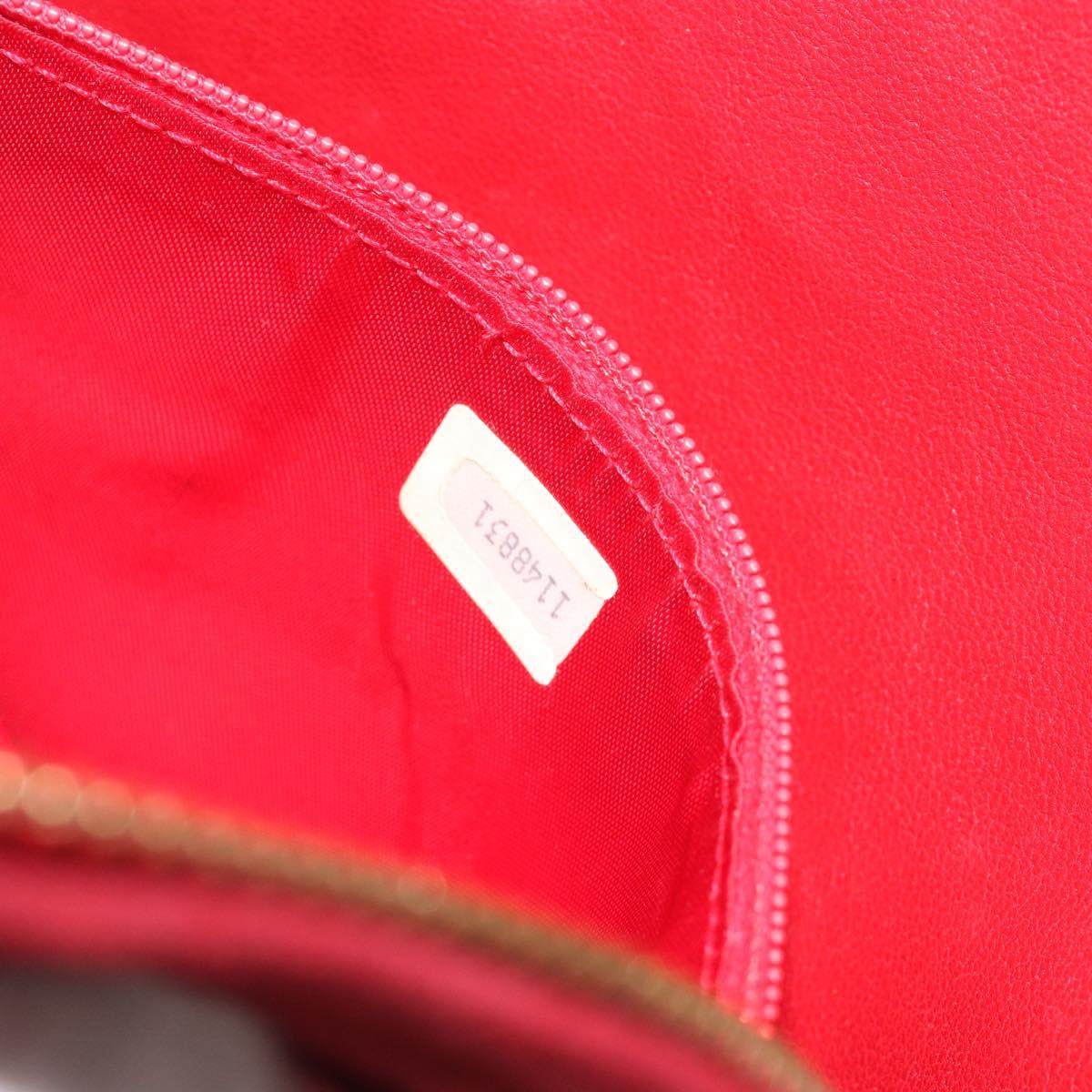 CHANEL Matelasse Chain Shoulder Bag Suede Red Gold CC Auth BA13590A