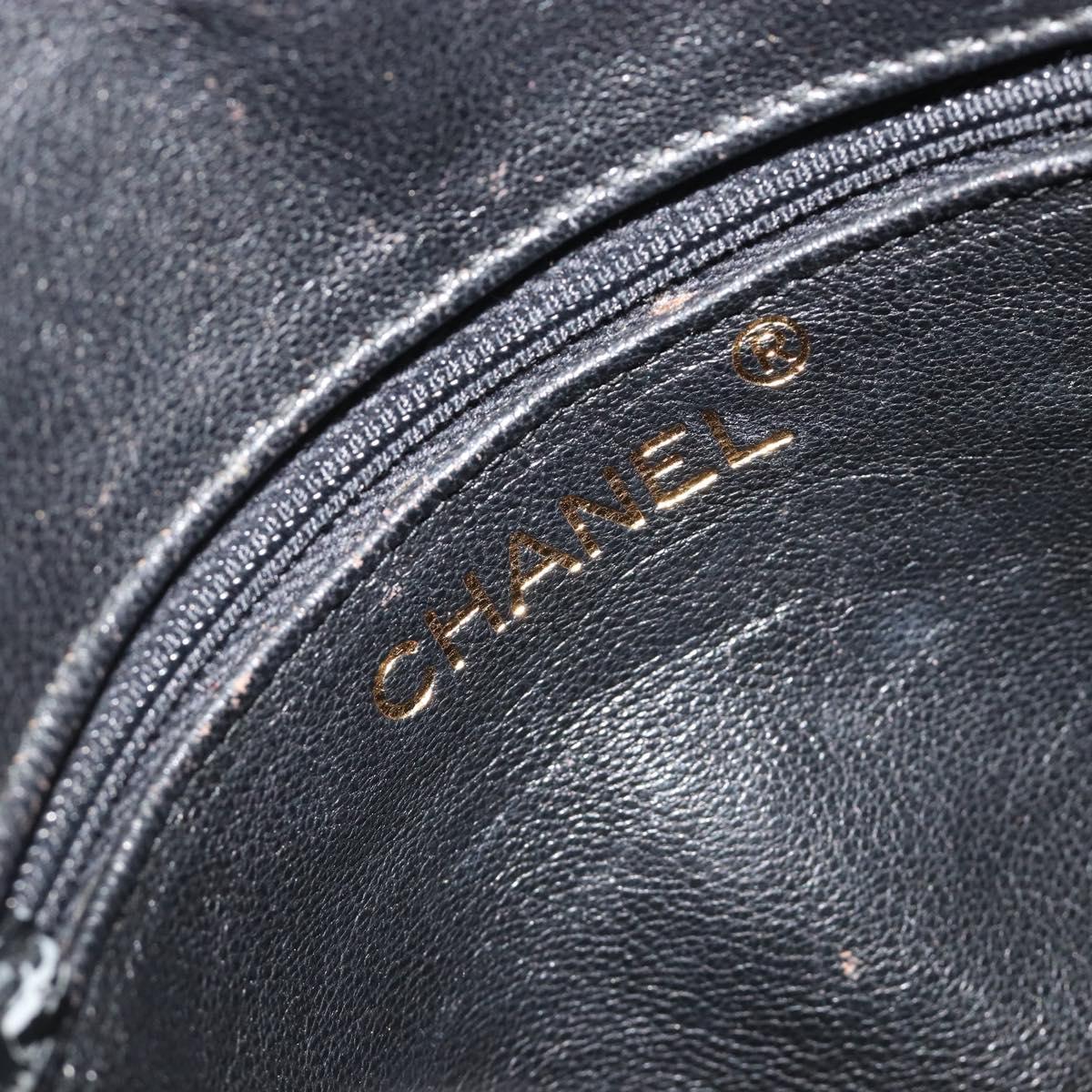 CHANEL Matelasse Chain Hand Bag Suede Black Gold CC Auth BA13591