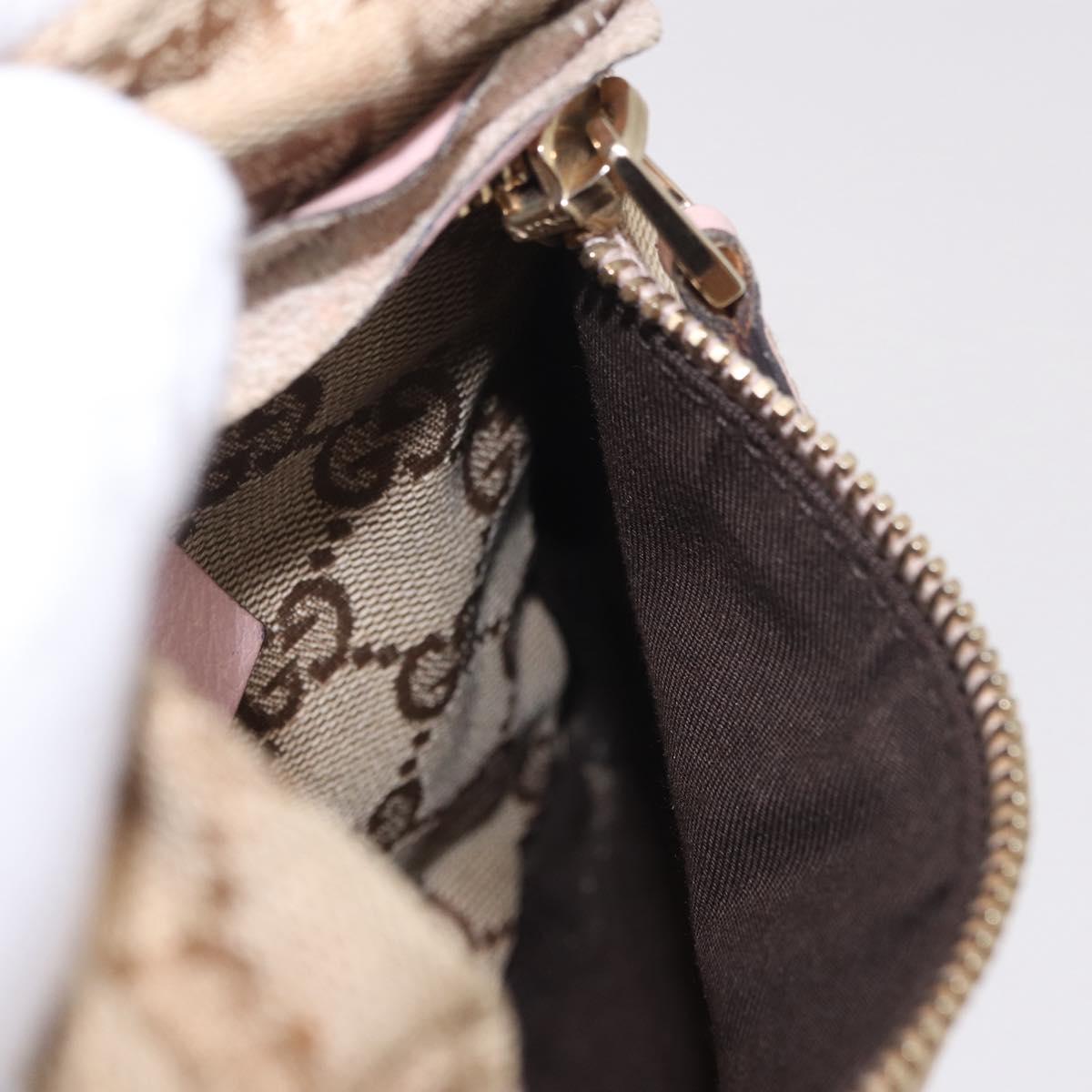 GUCCI GG Canvas Waist Bag Beige Gold 28566 Auth BA13592A