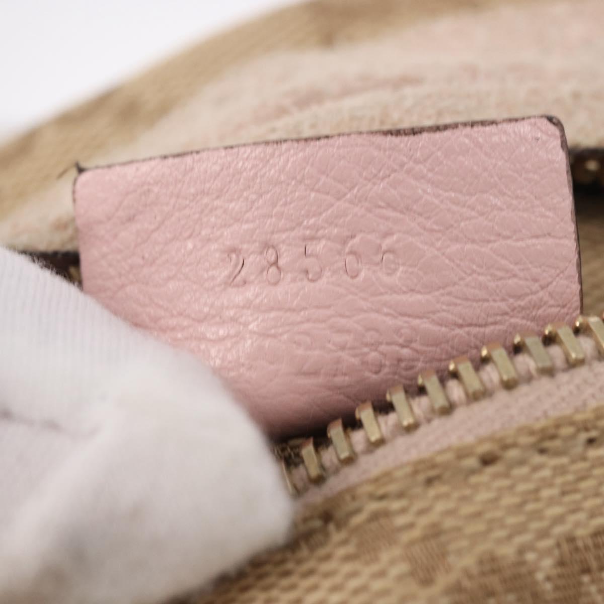 GUCCI GG Canvas Waist Bag Beige Gold 28566 Auth BA13592A