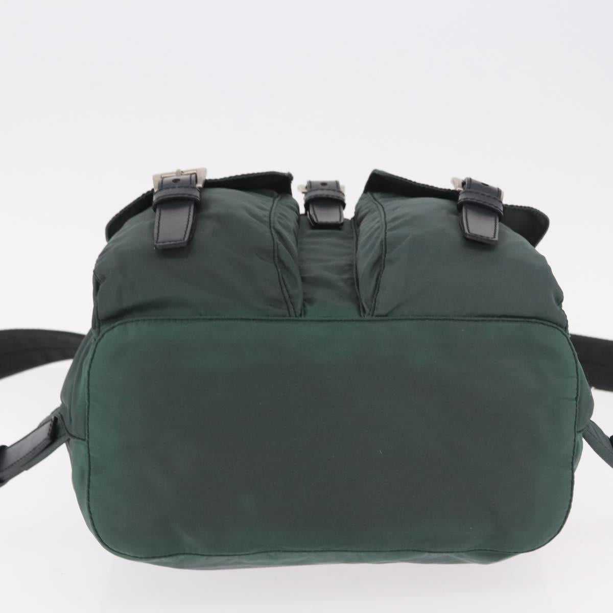 PRADA Backpack Nylon Green Silver Auth BA13603A