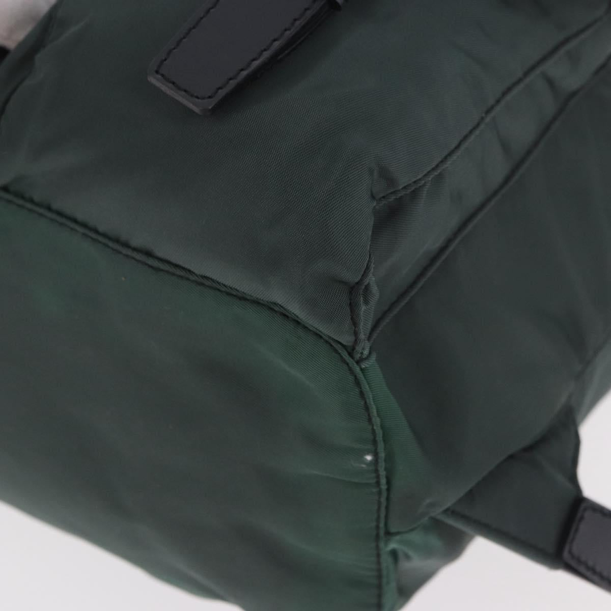 PRADA Backpack Nylon Green Silver Auth BA13603A
