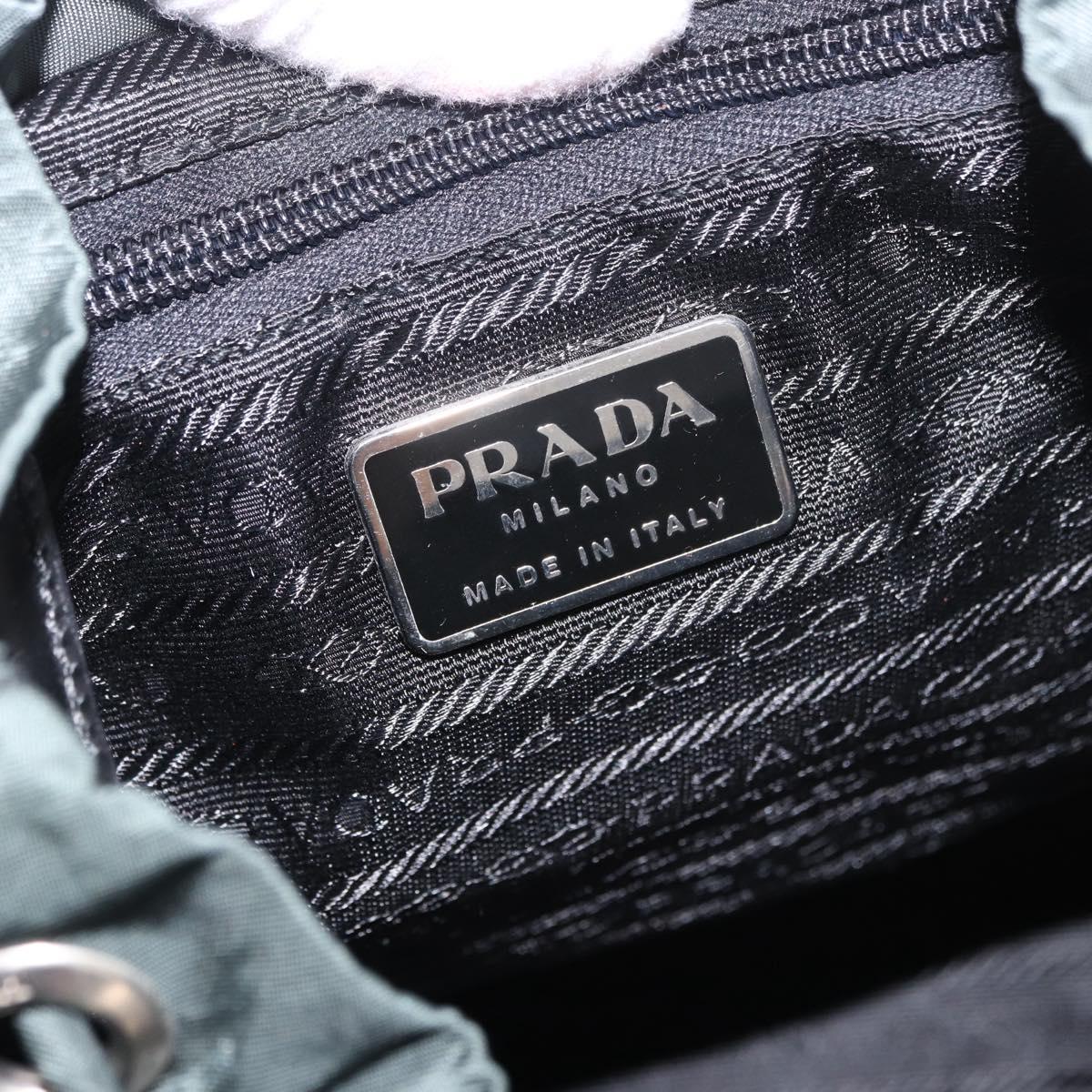 PRADA Backpack Nylon Green Silver Auth BA13603A