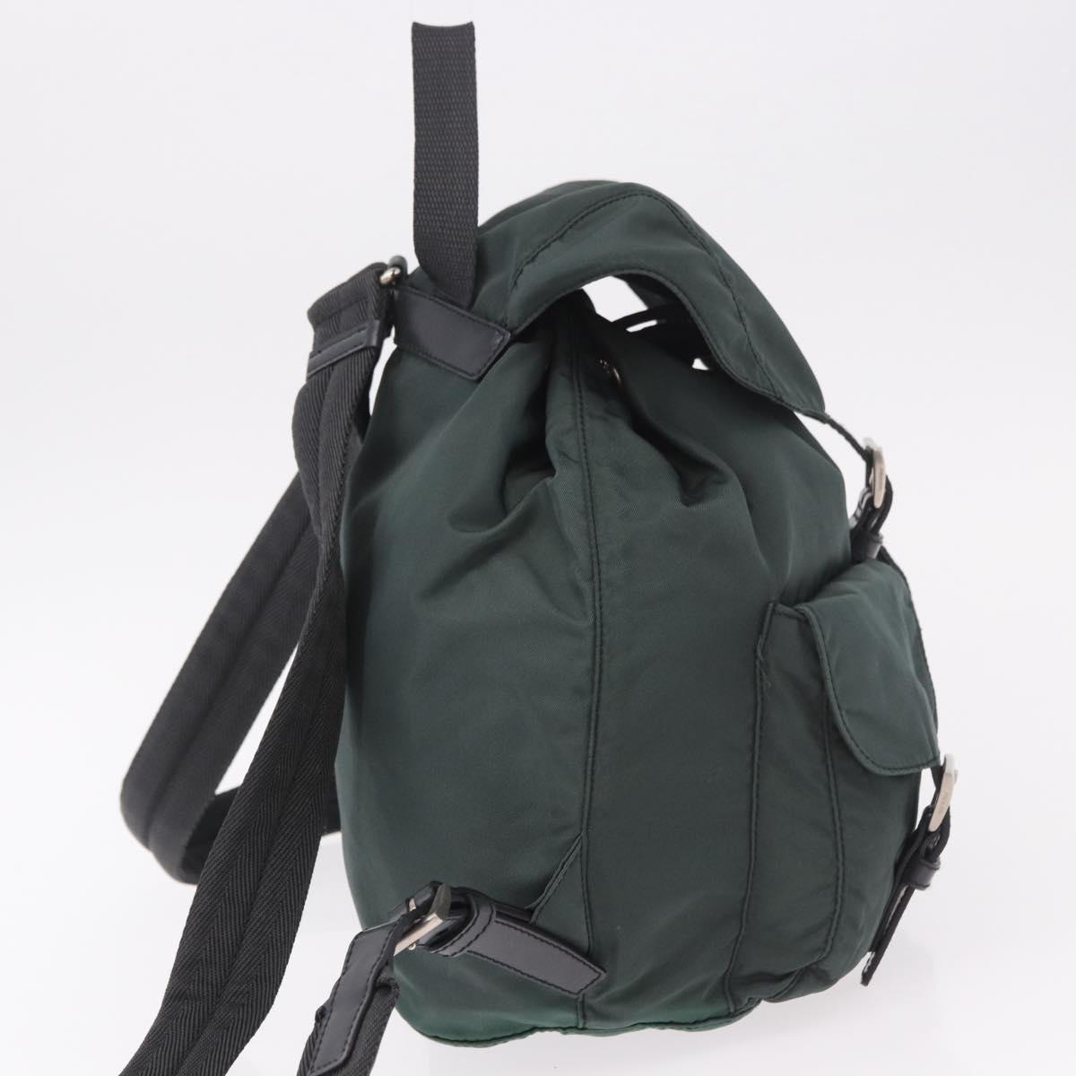 PRADA Backpack Nylon Green Silver Auth BA13603A