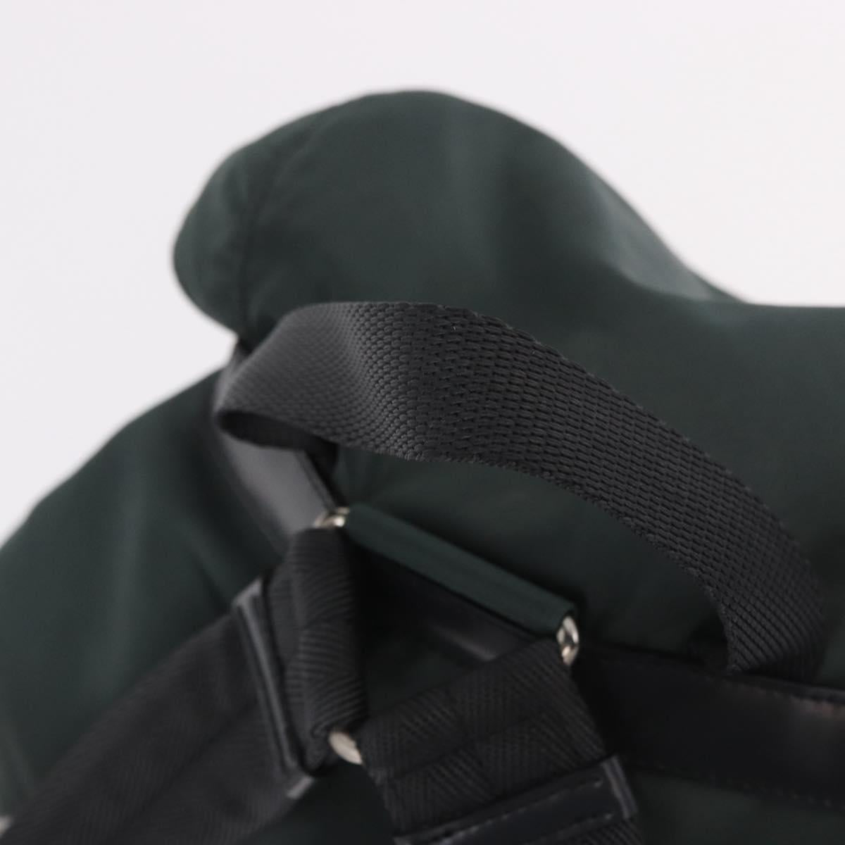 PRADA Backpack Nylon Green Silver Auth BA13603A