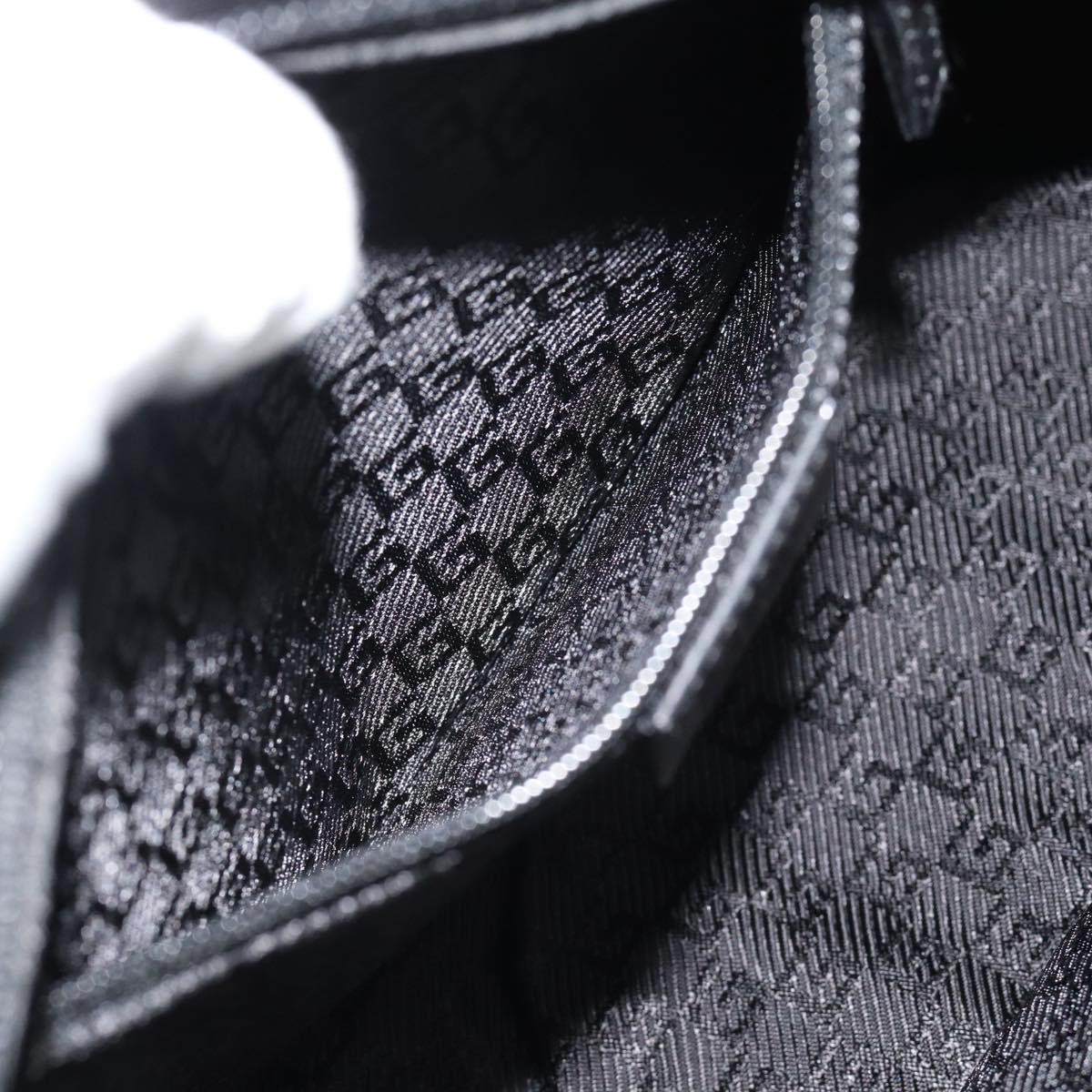 GUCCI Bamboo Hand Bag Suede Black Silver 002 1084 200047 Auth BA13607V