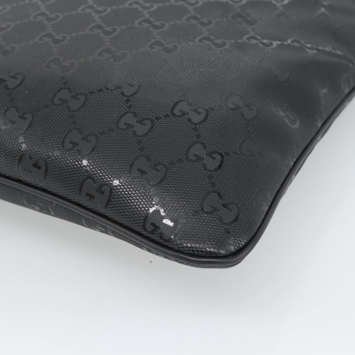 GUCCI GG Implementation Shoulder Bag PVC Black Silver Auth BA13608