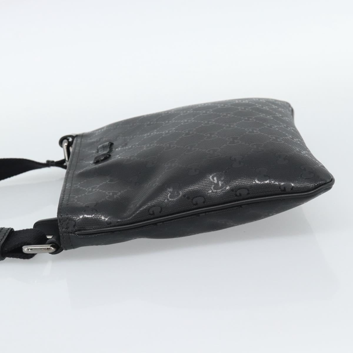 GUCCI GG Implementation Shoulder Bag PVC Black Silver Auth BA13608