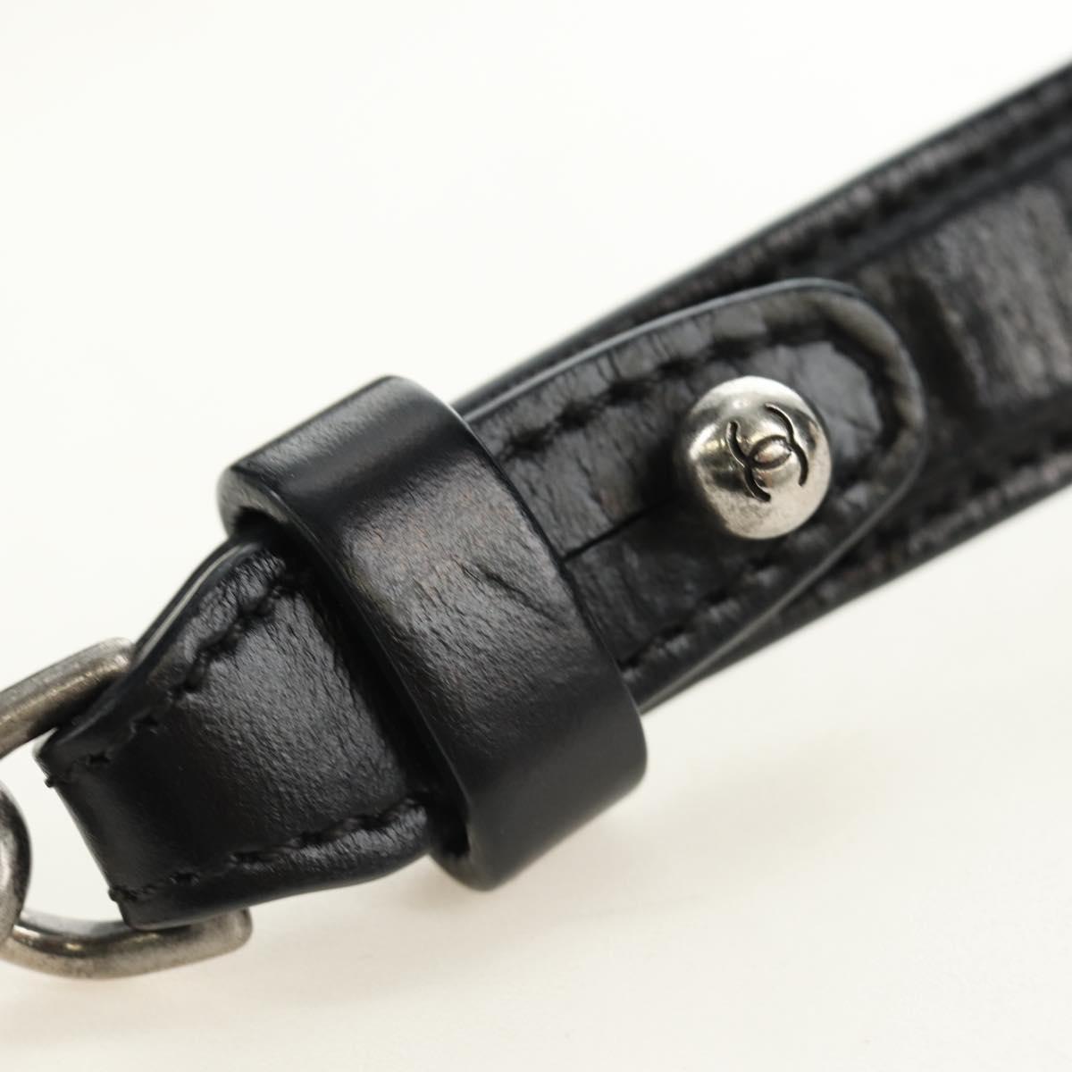CHANEL Matelasse Chain Hand Bag Calf Skin 2way Black Silver CC Auth BA13614SAM