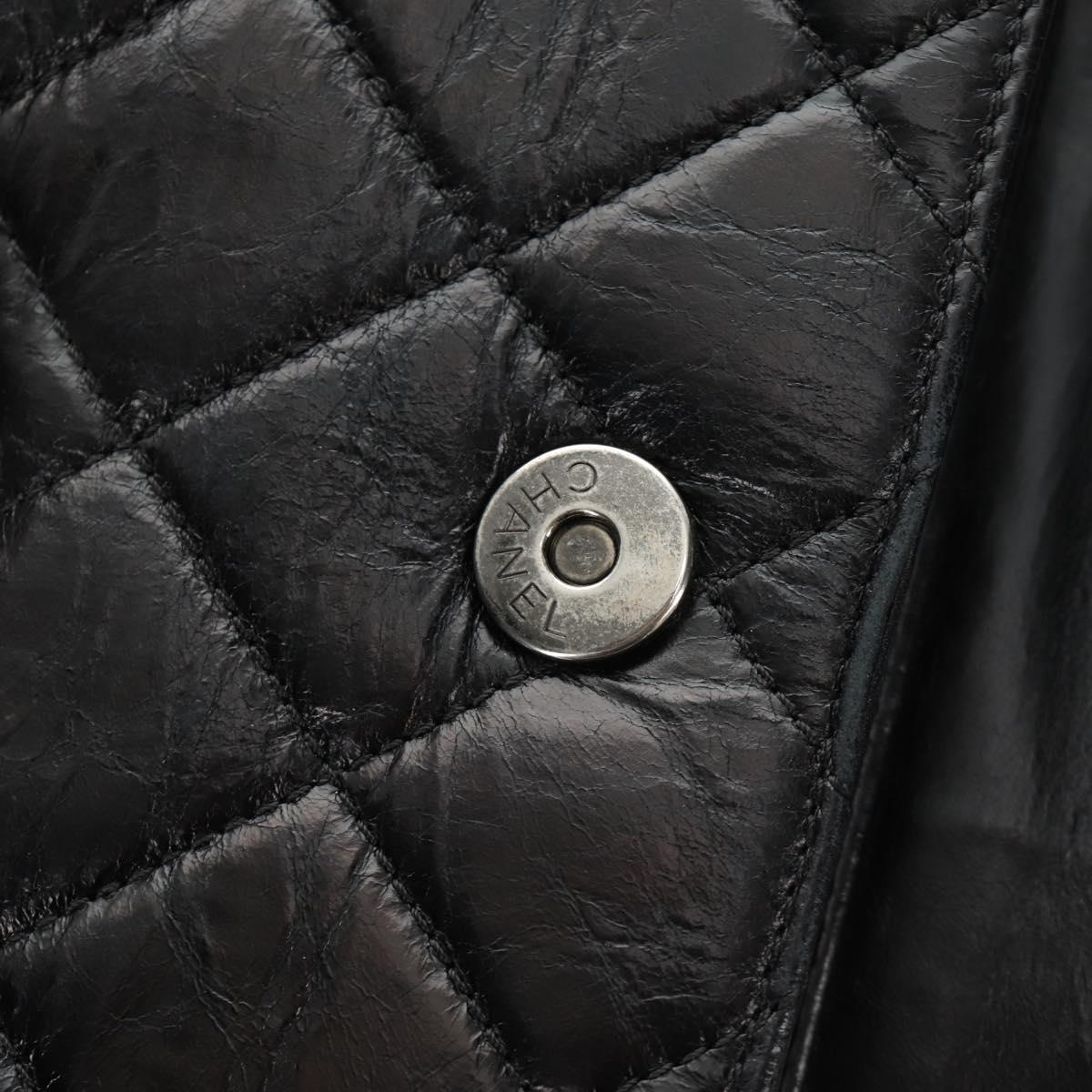 CHANEL Matelasse Chain Hand Bag Calf Skin 2way Black Silver CC Auth BA13614SAM