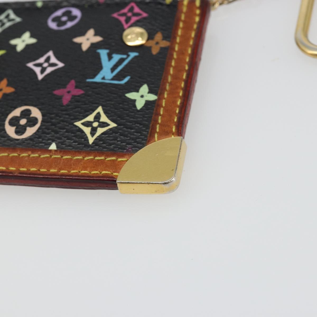 LOUIS VUITTON Monogram Multicolor Pochette Cles Purse Black M13664 Auth BA13623