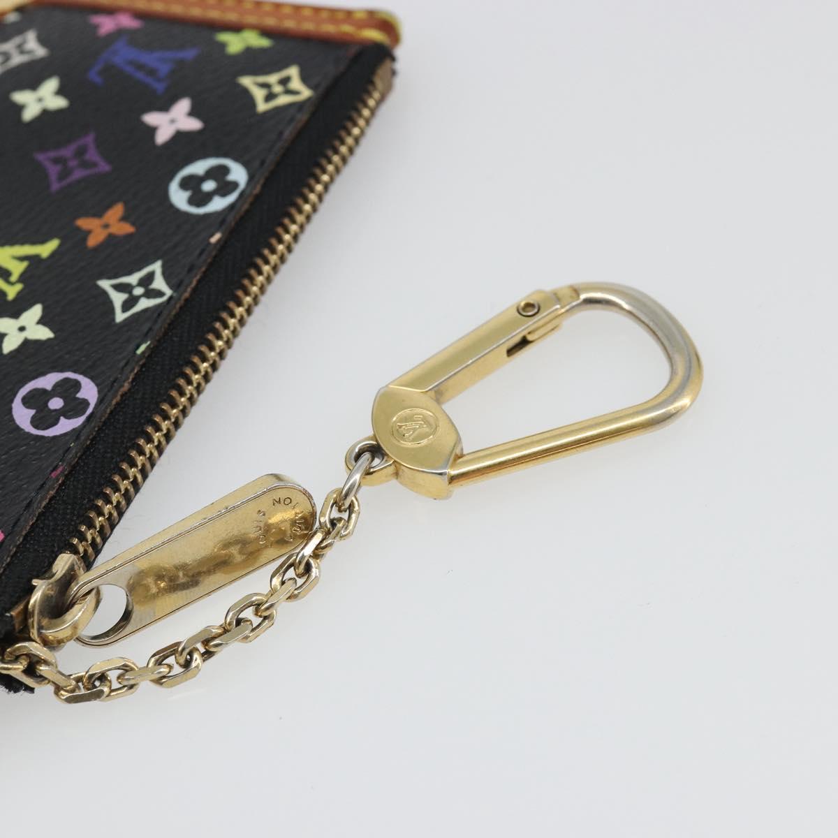 LOUIS VUITTON Monogram Multicolor Pochette Cles Purse Black M13664 Auth BA13623