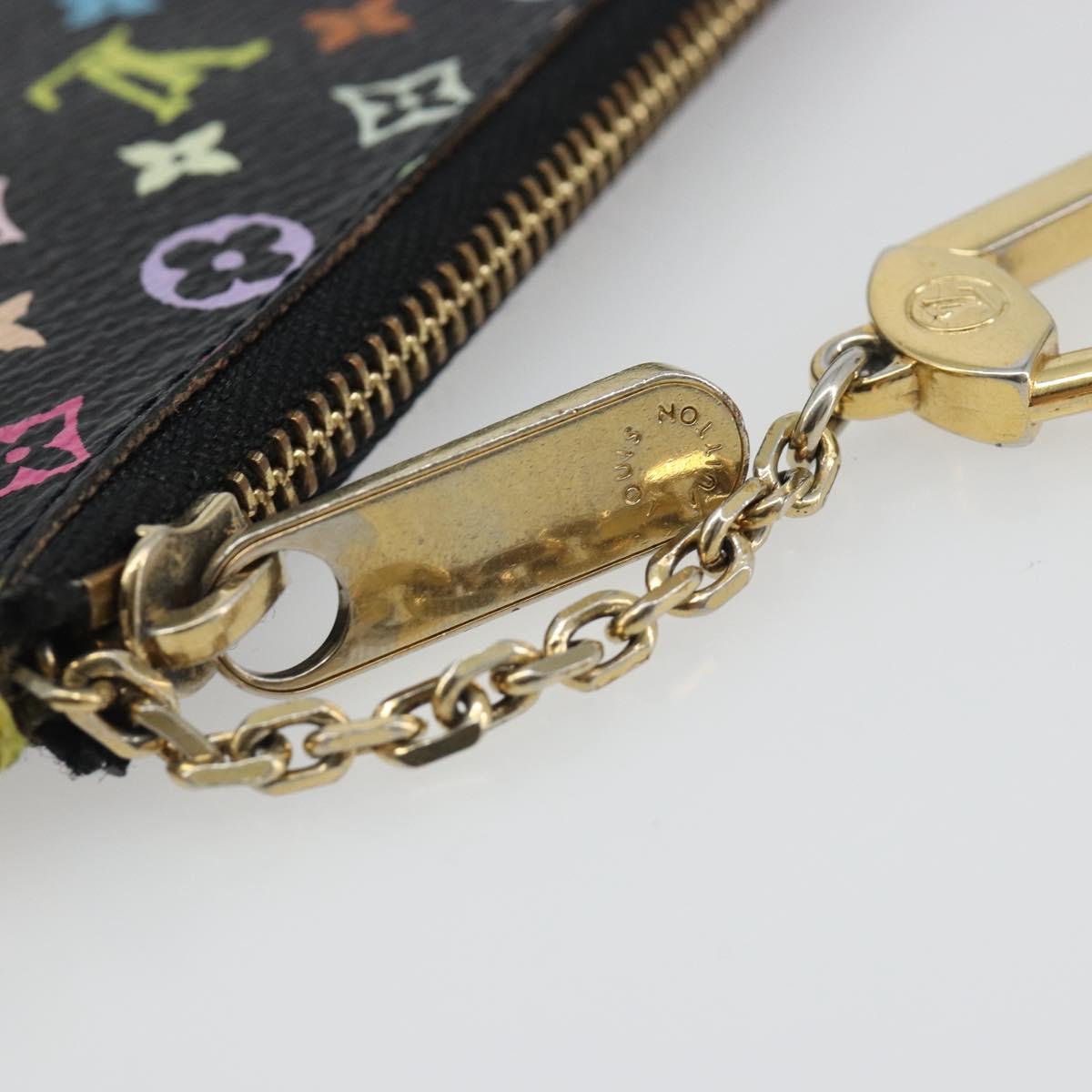 LOUIS VUITTON Monogram Multicolor Pochette Cles Purse Black M13664 Auth BA13623