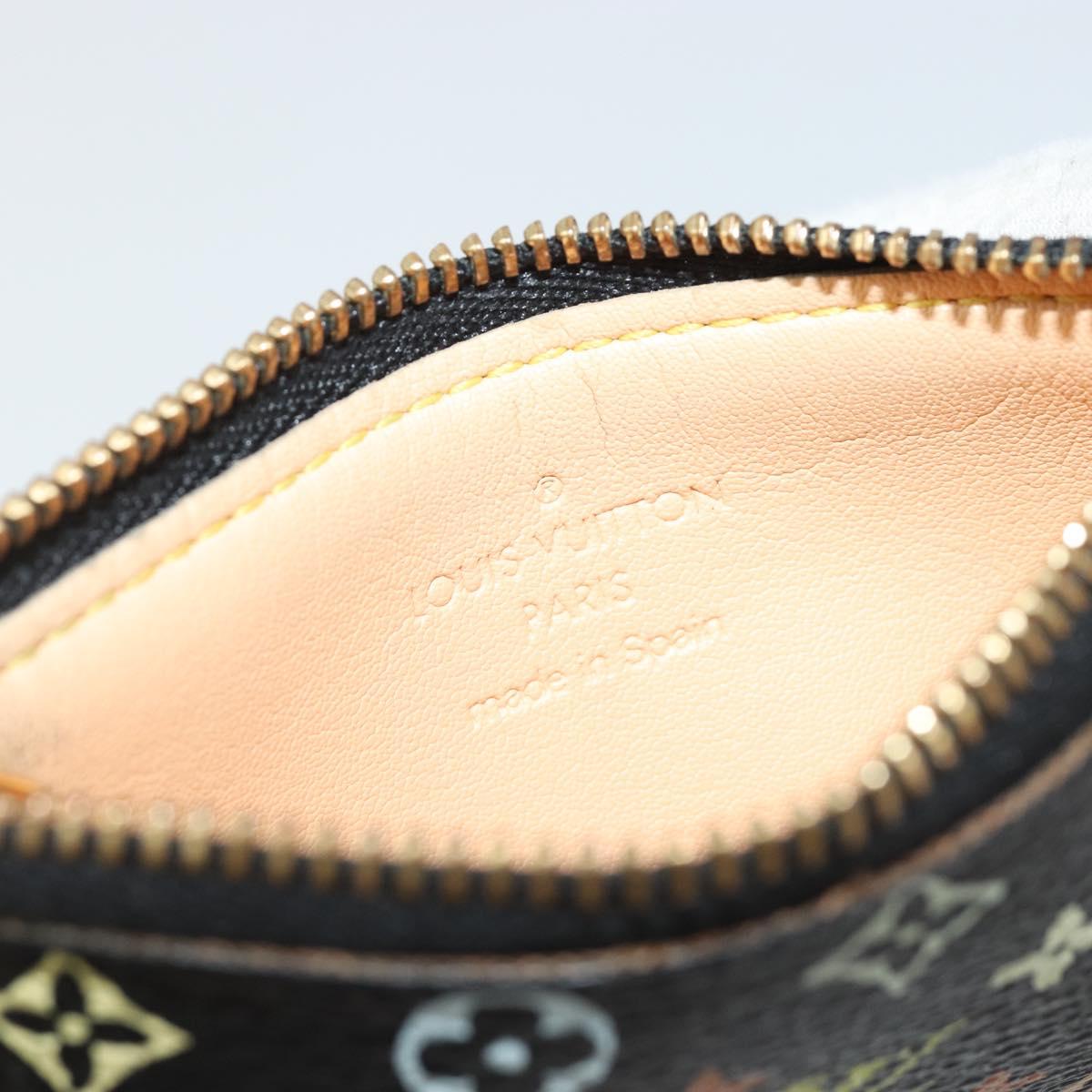 LOUIS VUITTON Monogram Multicolor Pochette Cles Purse Black M13664 Auth BA13623