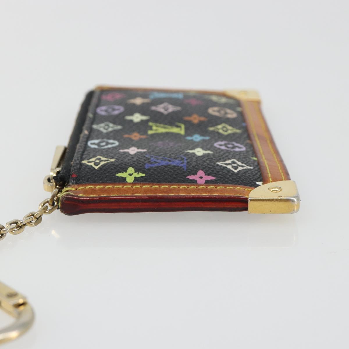 LOUIS VUITTON Monogram Multicolor Pochette Cles Purse Black M13664 Auth BA13623