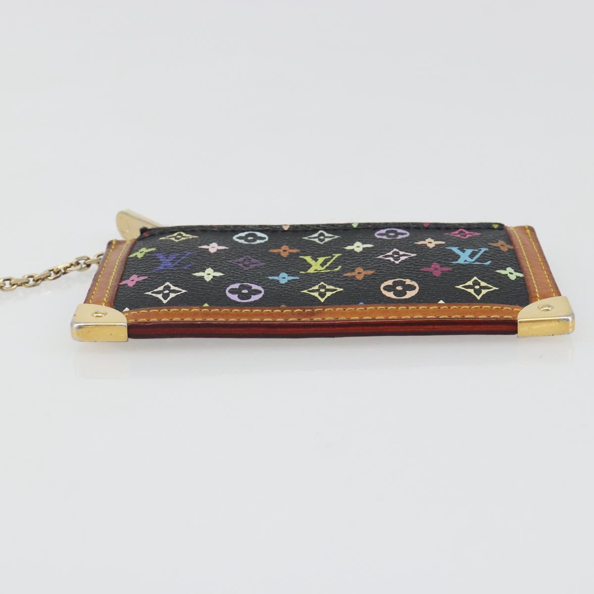 LOUIS VUITTON Monogram Multicolor Pochette Cles Purse Black M13664 Auth BA13623