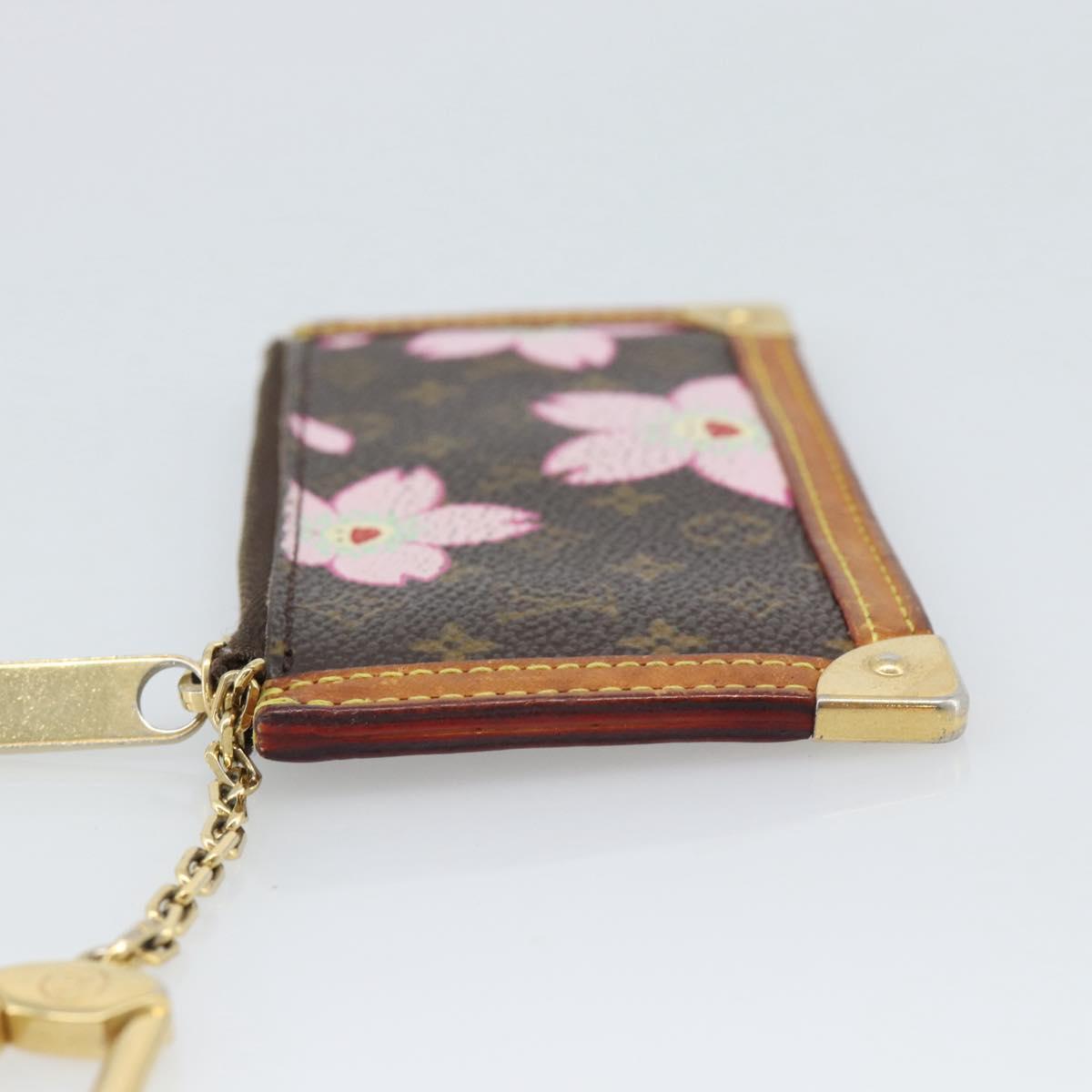 LOUIS VUITTON Monogram Cherry Blossom Pochette Cles Purse M92015 LV Auth BA13624