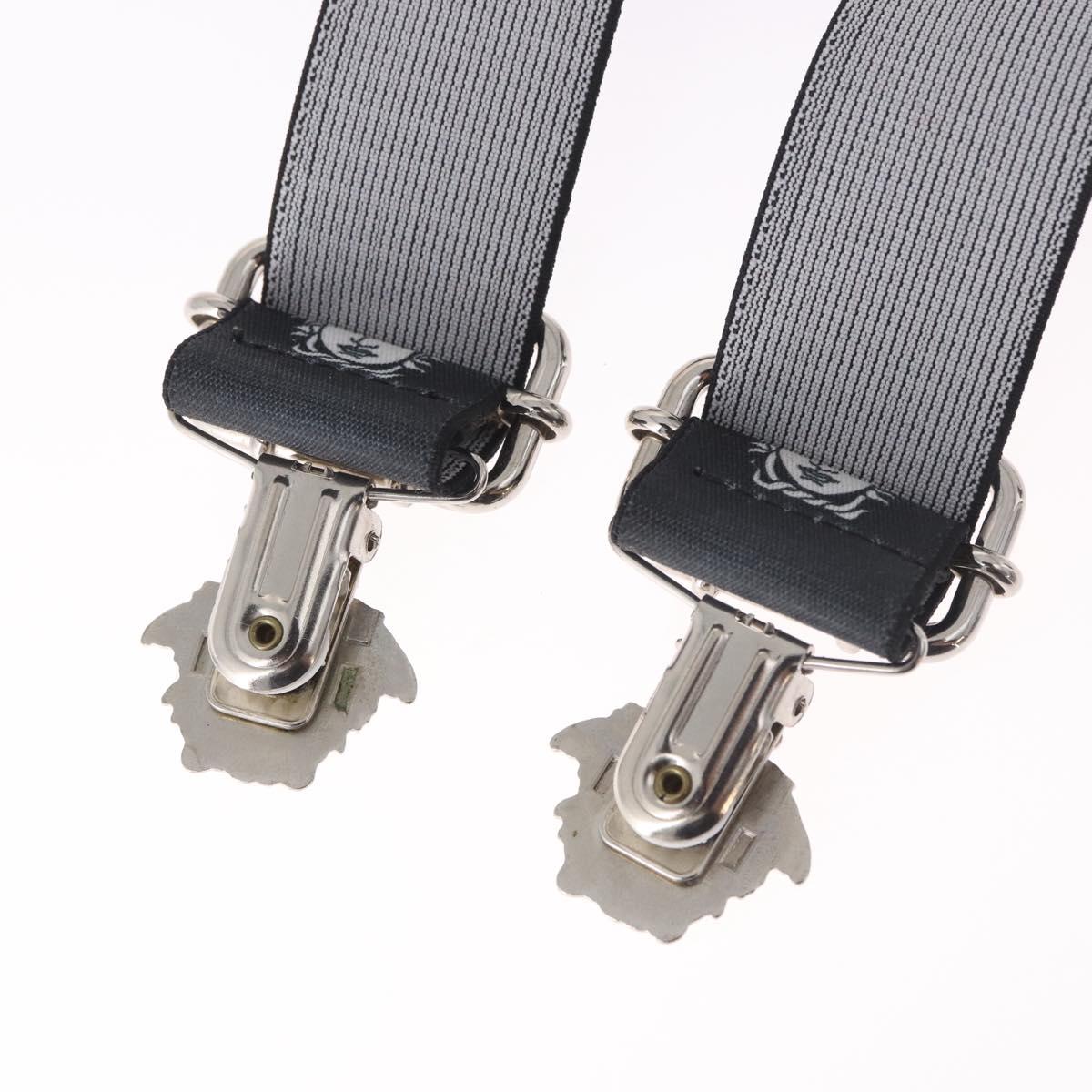 VERSACE Medusa Suspenders Metal Black Silver Auth BA13627
