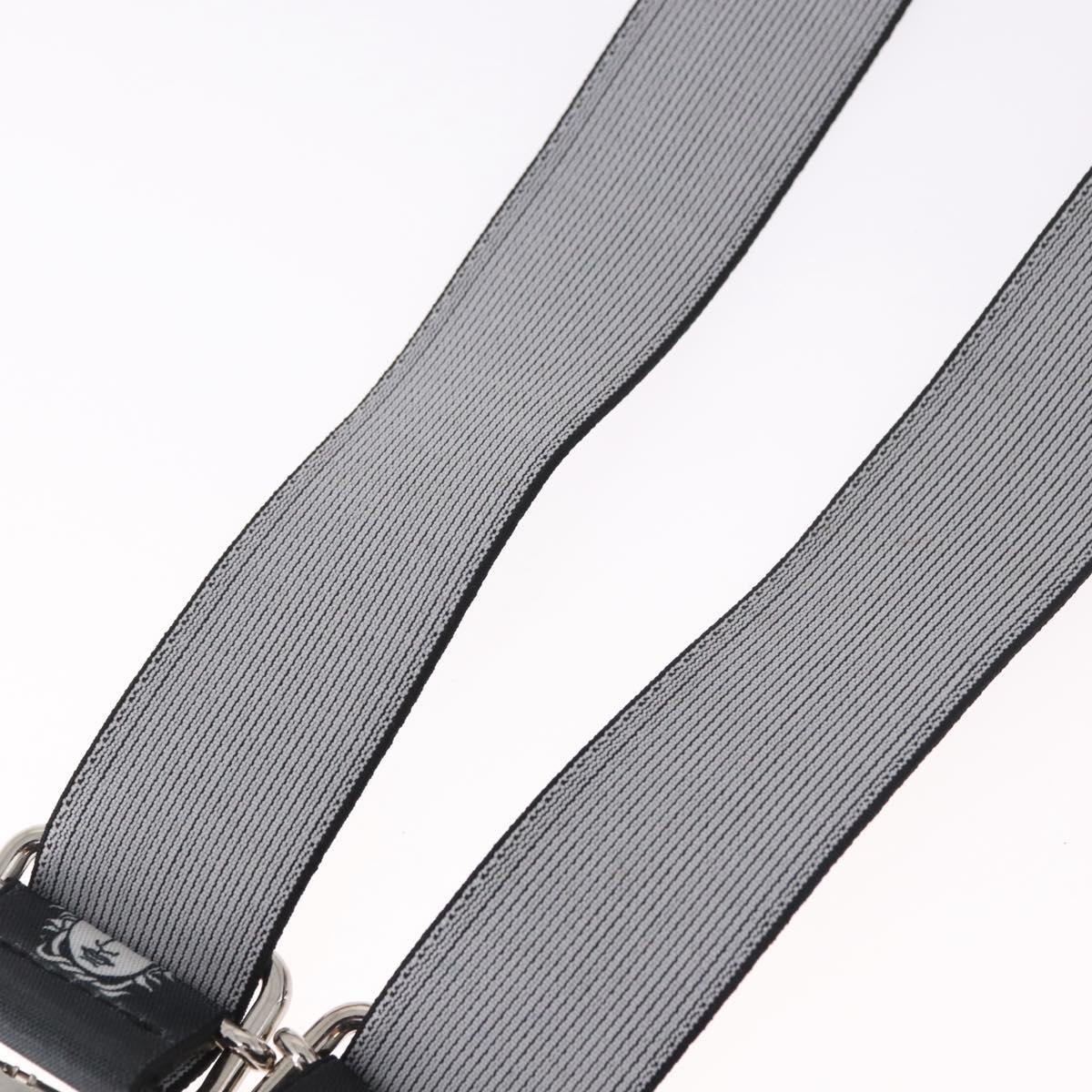 VERSACE Medusa Suspenders Metal Black Silver Auth BA13627