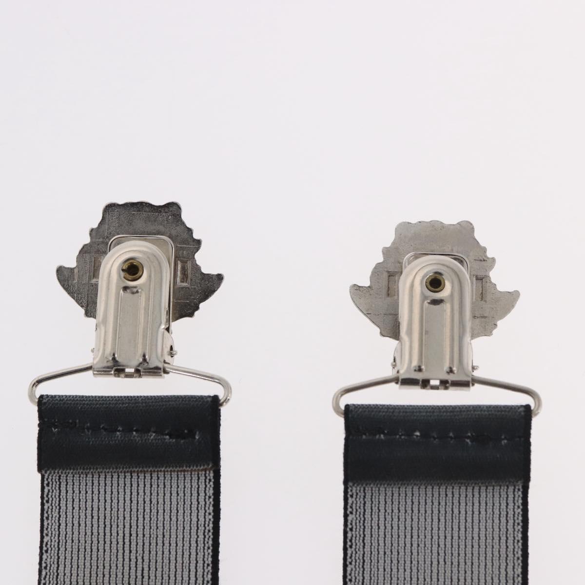 VERSACE Medusa Suspenders Metal Black Silver Auth BA13627