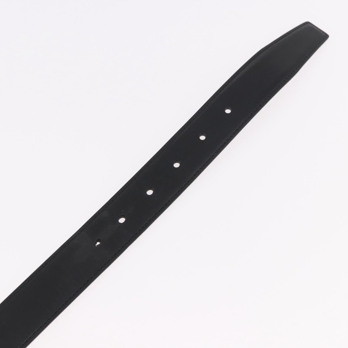 CARTIER Must Line Belt Leather 44.1"" Black Brown Silver Auth BA13632