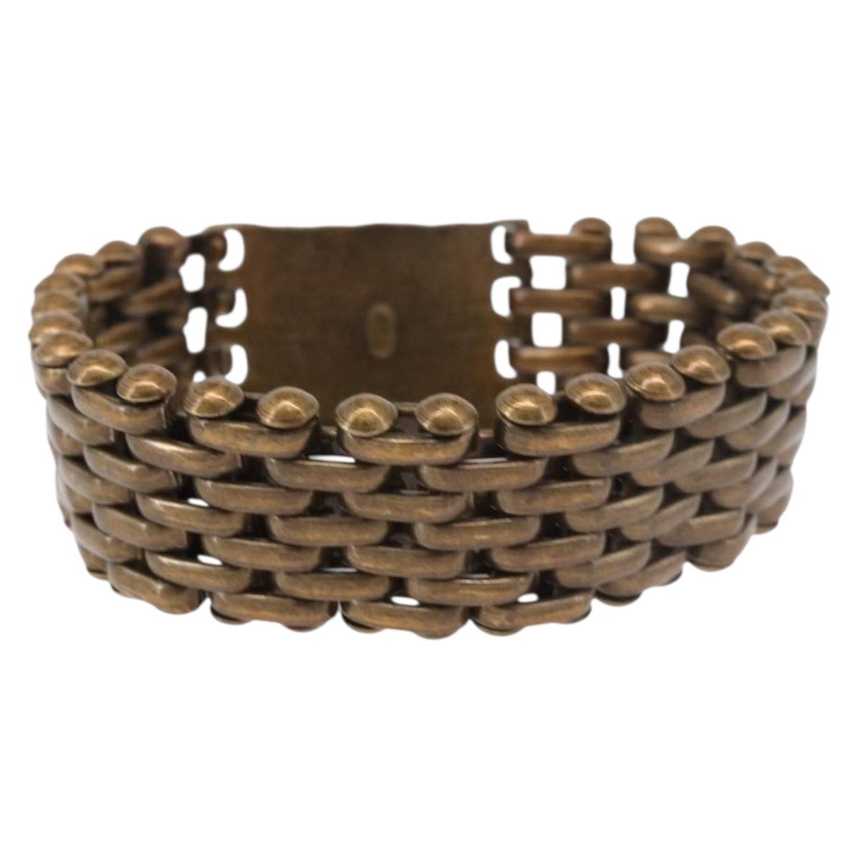 CHANEL Bracelet Metal Gold Tone CC Auth BA13634M