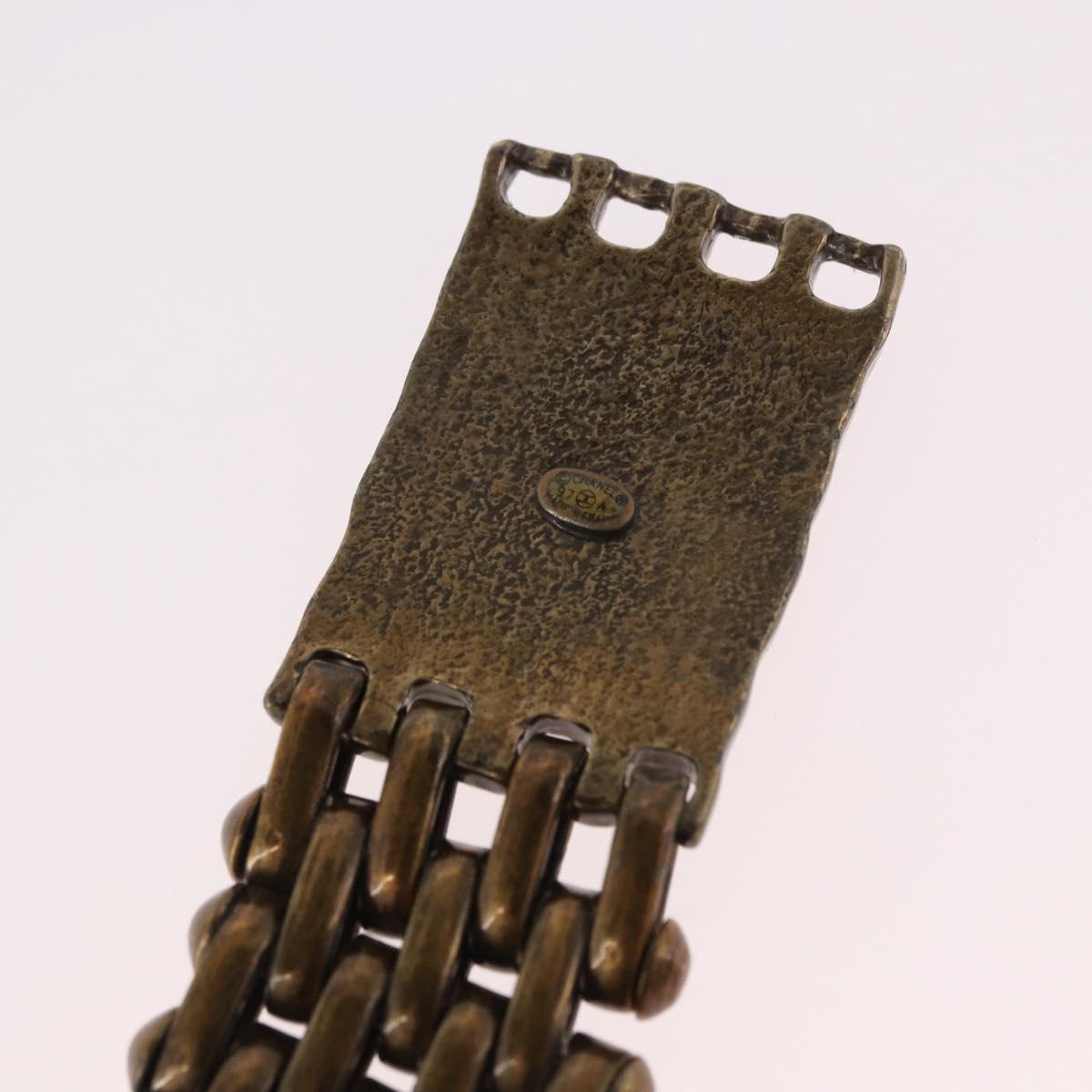 CHANEL Bracelet Metal Gold Tone CC Auth BA13634M